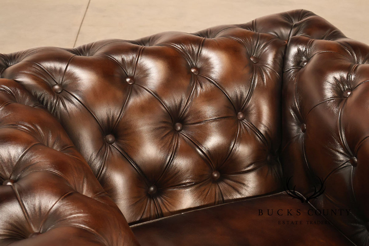 Distressed Brown Single Seater Cushion Chesterfield