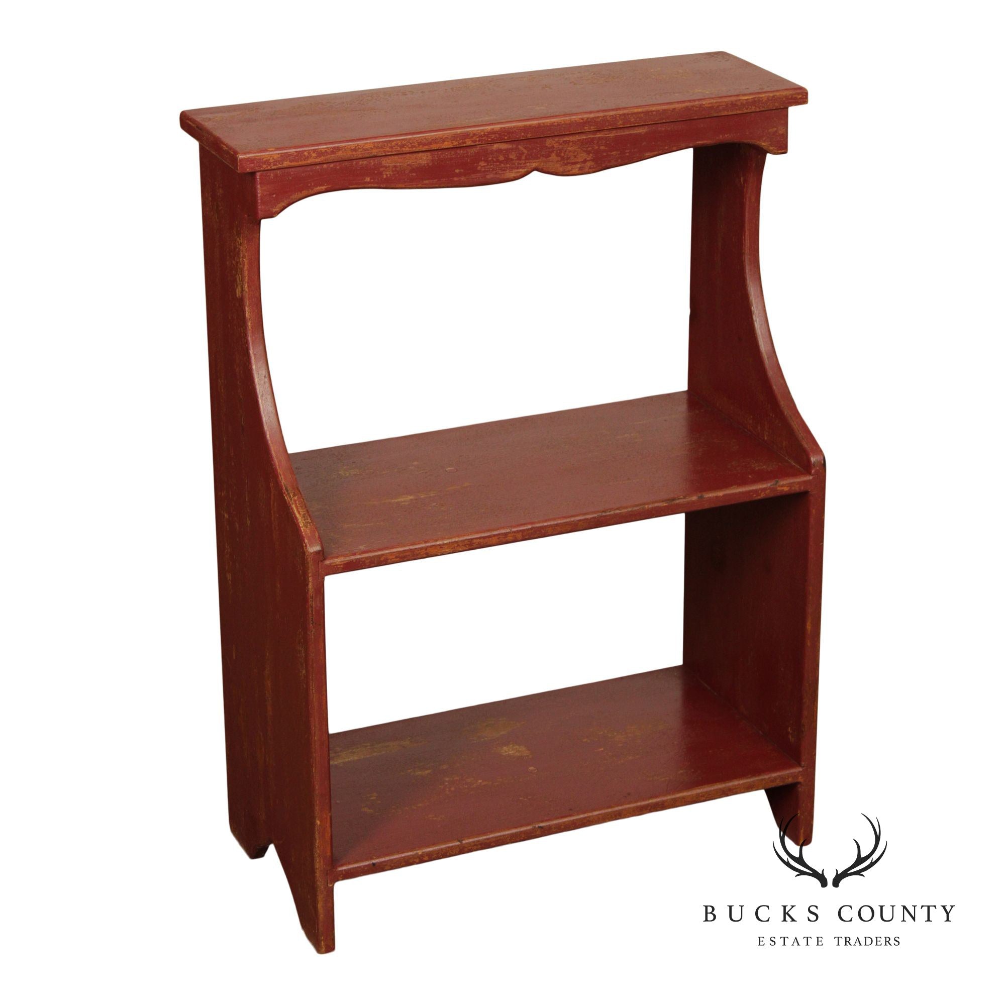 Primitive Painted Three-Tier Display Shelf