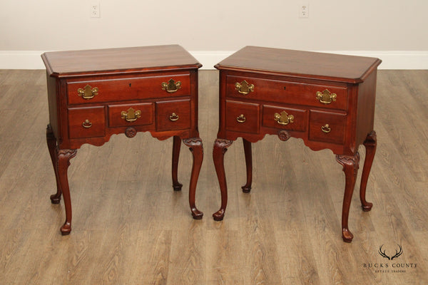 Link Taylor Solid Cherry Pair Of Queen Anne Style Nightstands