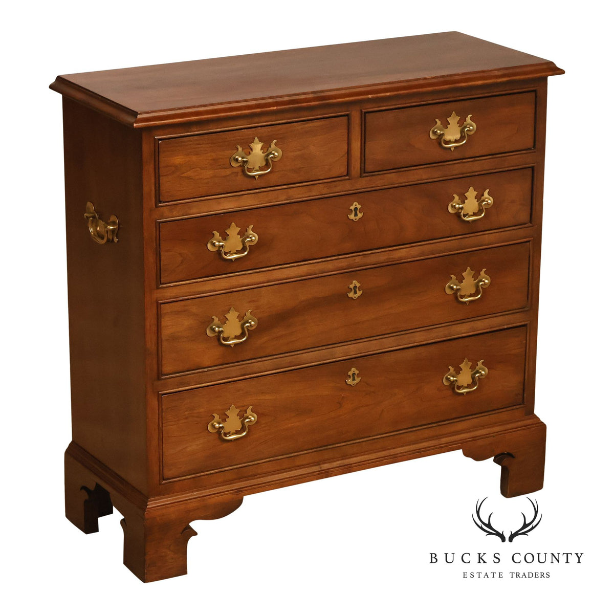 Stickley Chippendale Style Cherry Chest Of Drawers