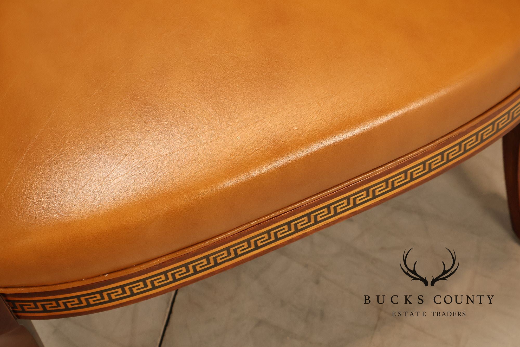 Neoclassical Empire Style Pair Of Mahogany And Leather Armchairs