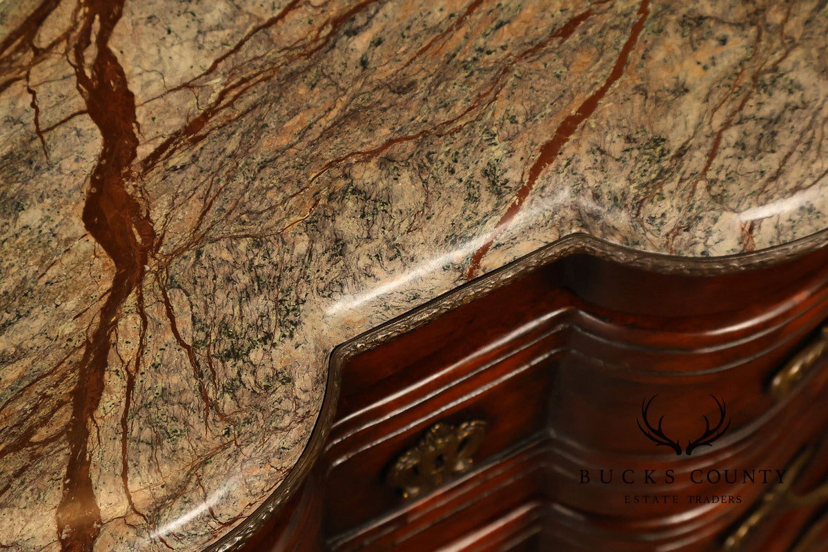 French Provincial Style Marble Top Chest of Drawers