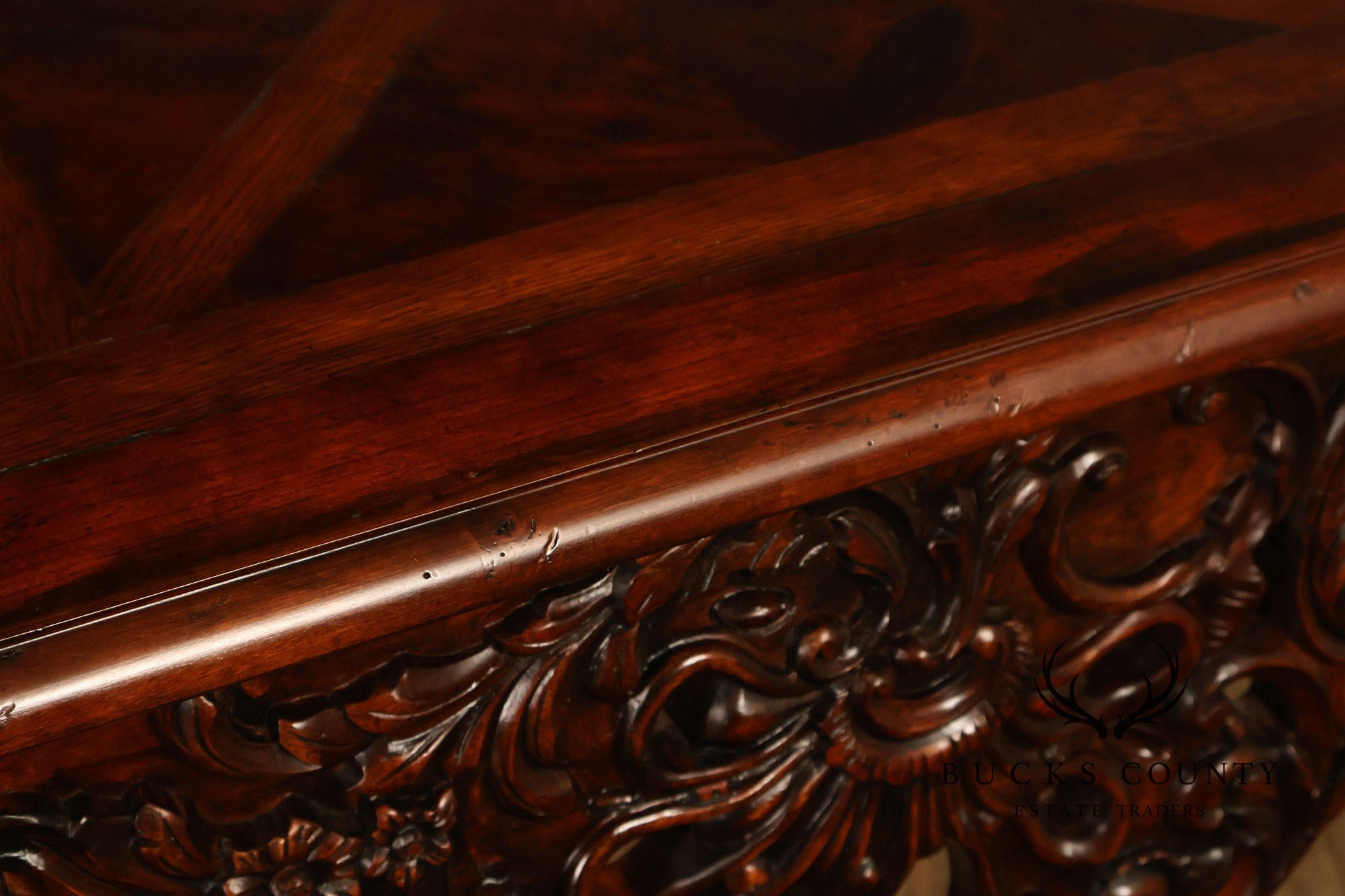 Henredon Carved Mahogany French Louis XV Style Console Table