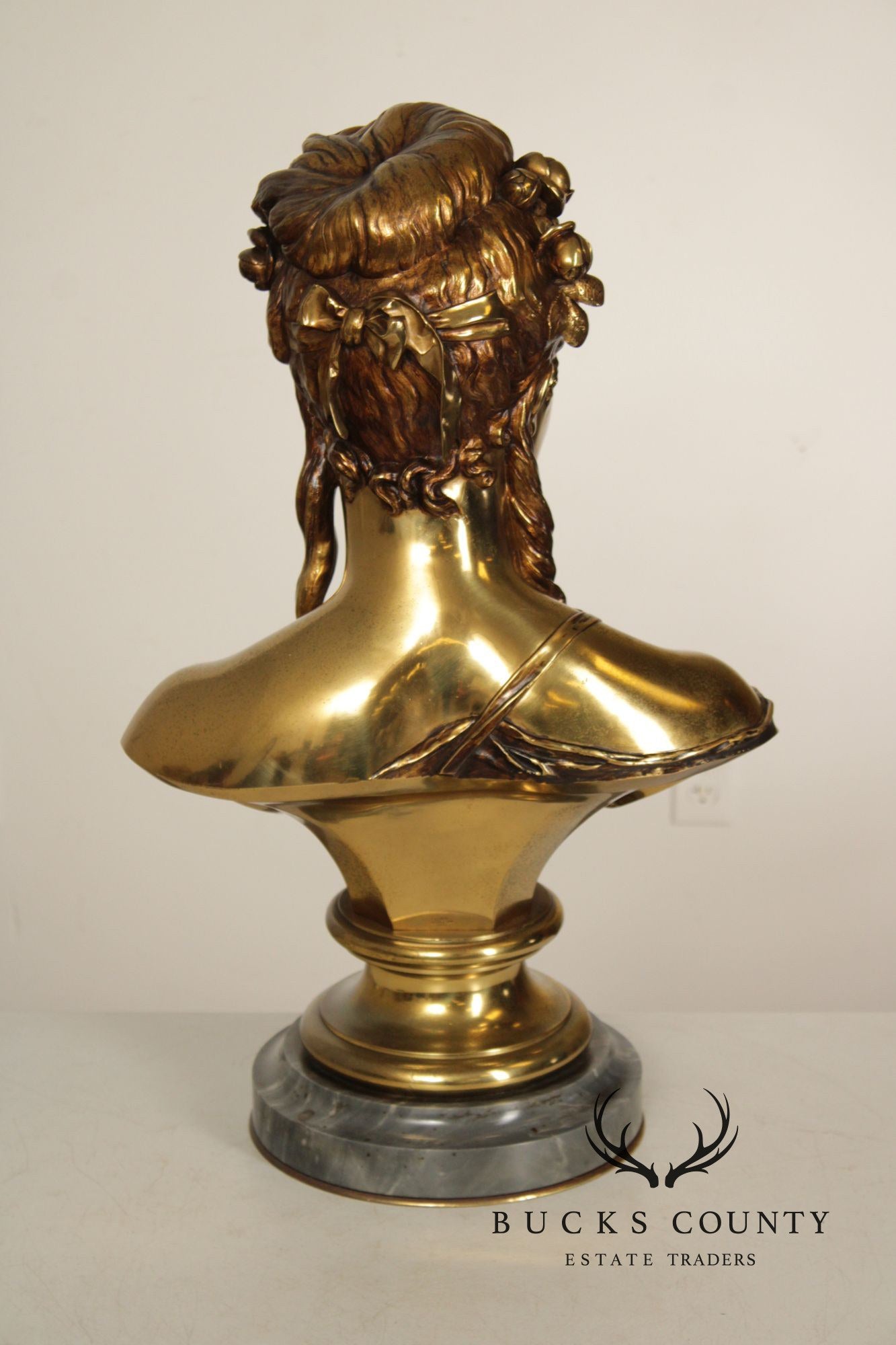 Etienne-Henri Dumaige Gilt Bronze Bust of a Woman