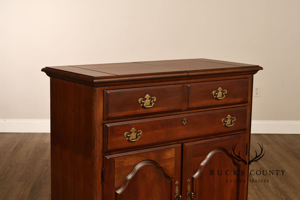 American Drew Chippendale Style Cherry Flip Top Server