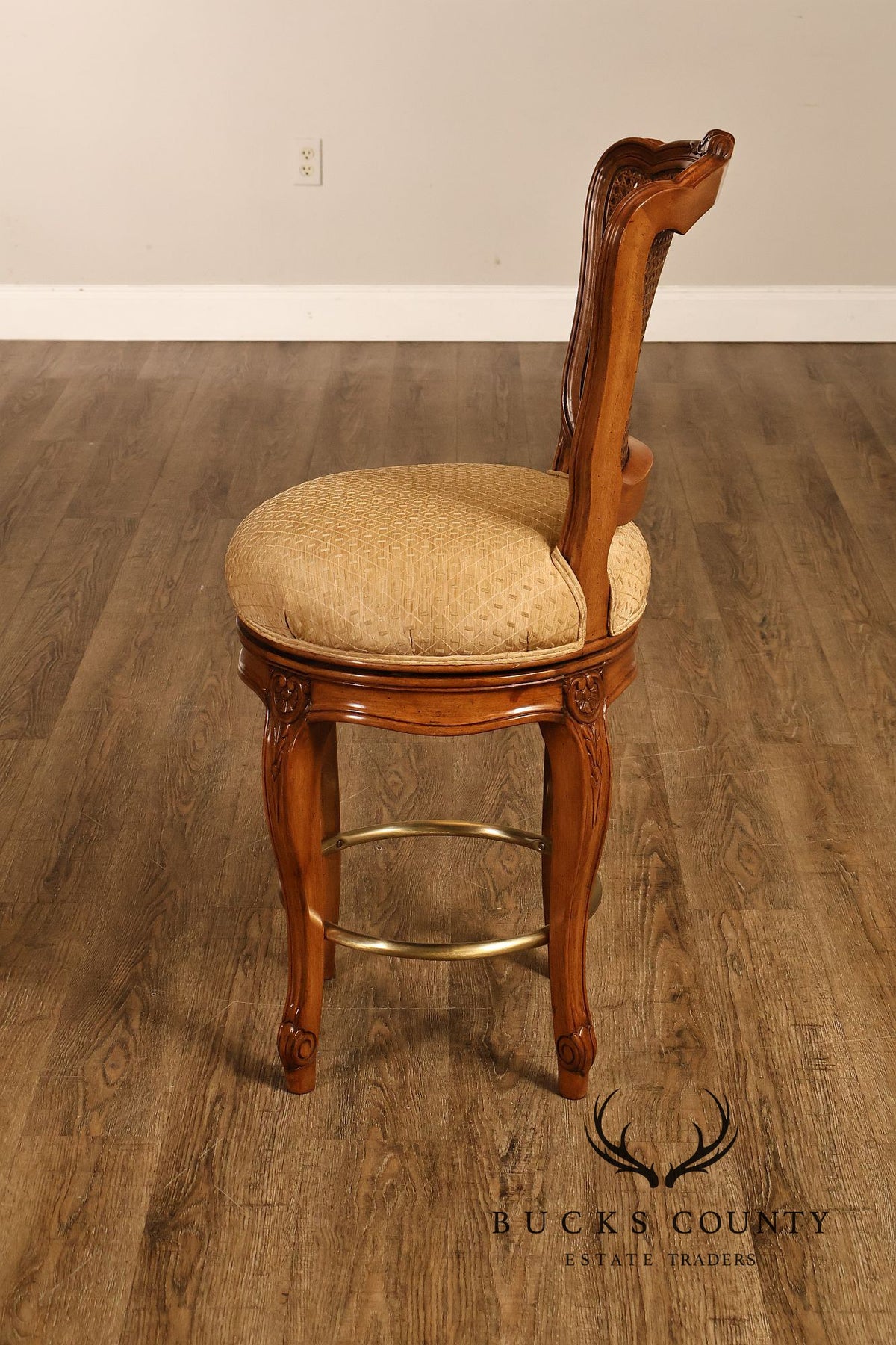 Fremarc Designs Set Of 4 Cane Back Swivel Barstools