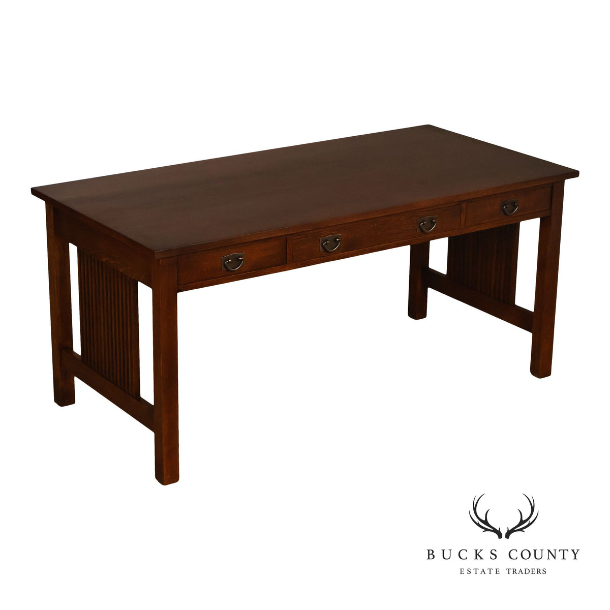 Stickley Mission Collection Oak Three-Drawer Writing Desk
