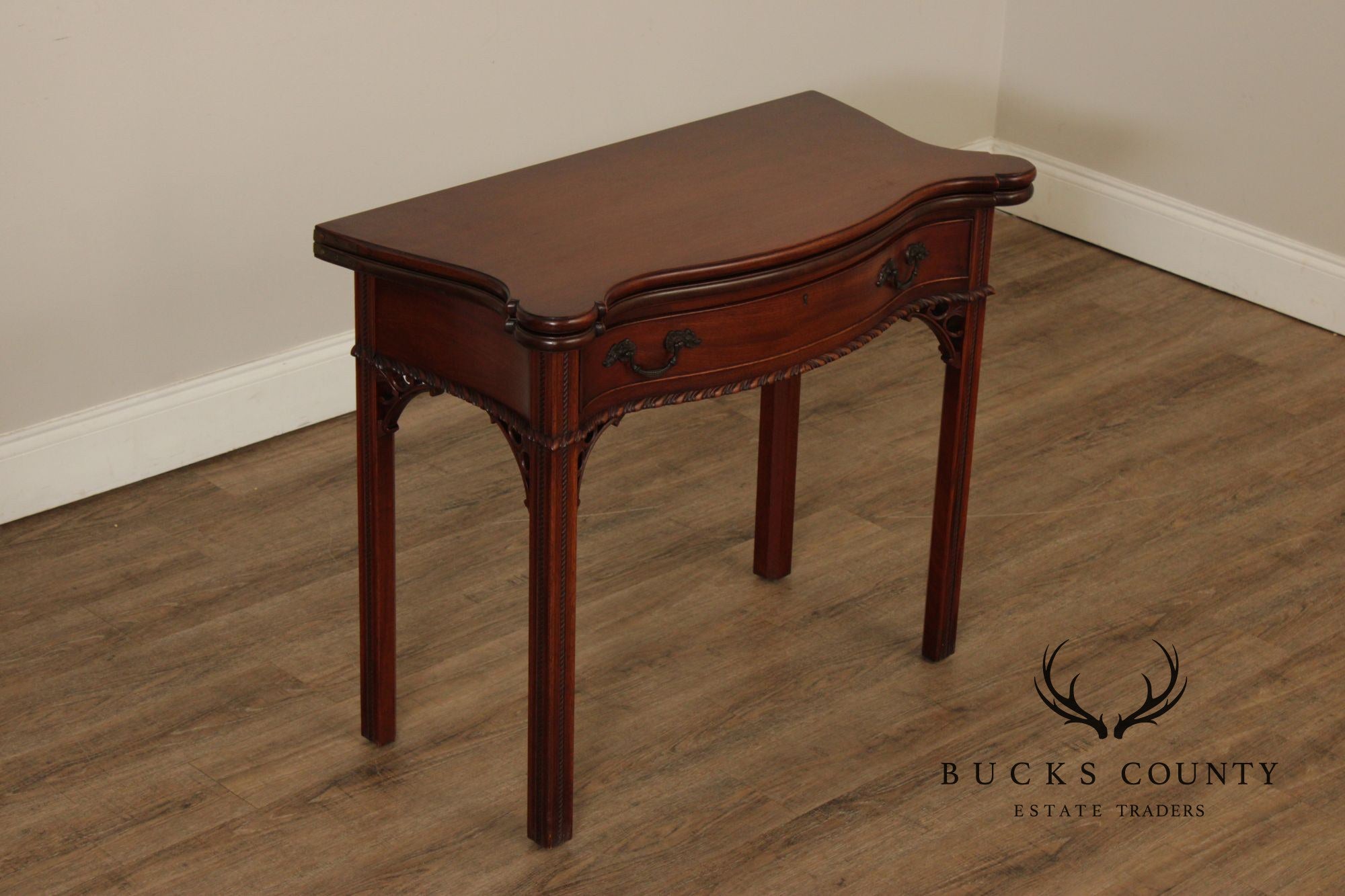 1940's Chippendale Style Mahogany Flip Top Card Table