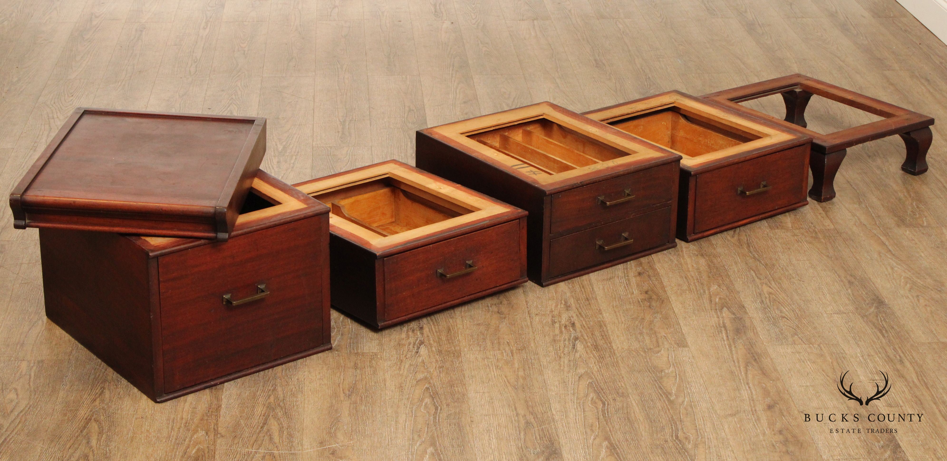 Antique Mahogany Stacking Office Cabinet