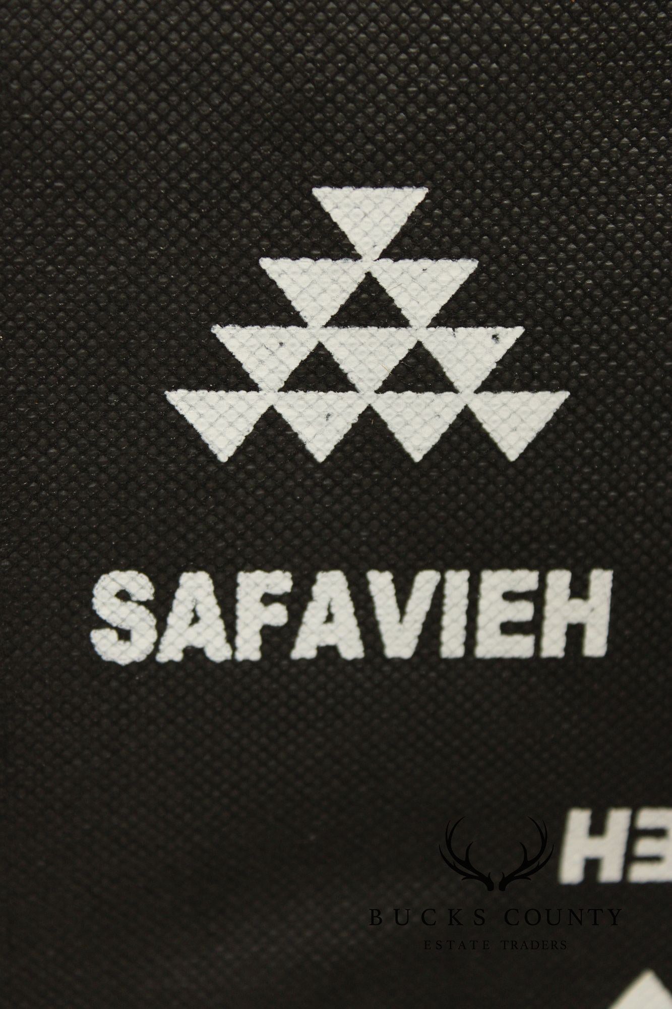 Pair Of Safavieh Tufted Brown Leather Benches