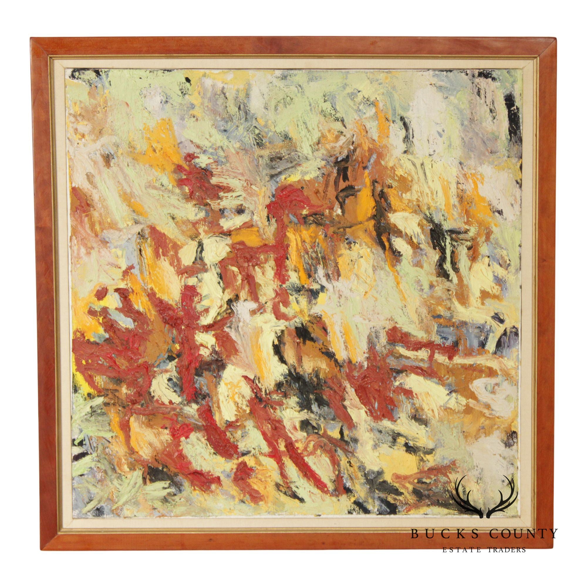 Mid Century Modern Abstract Oil Painting