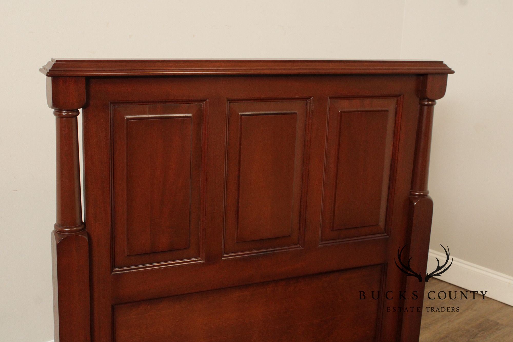 Quality Pair of Mahogany Raised Panel Twin Beds