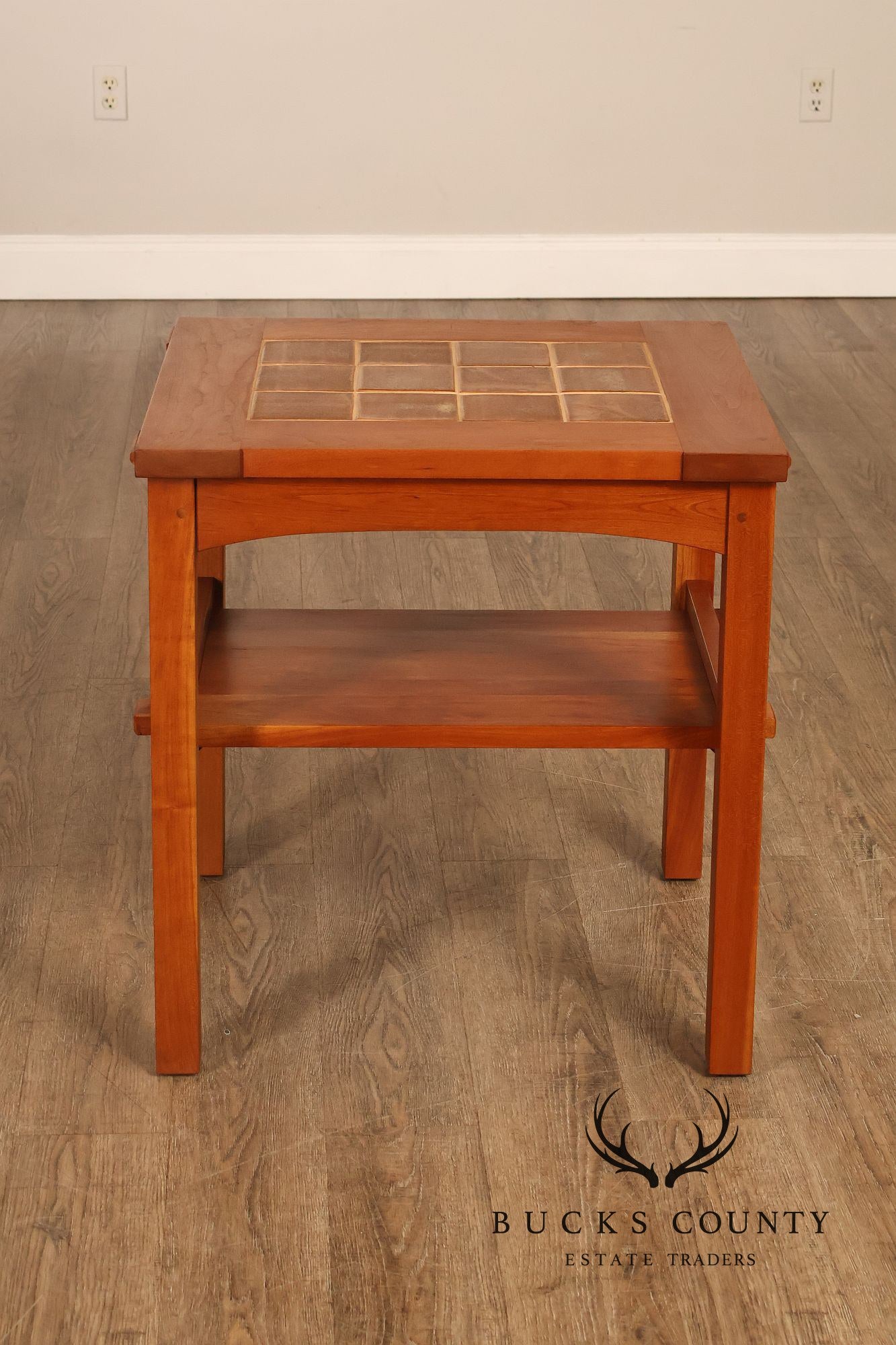 Stickley Mission Collection Pair Of Cherry Tile Top End Tables