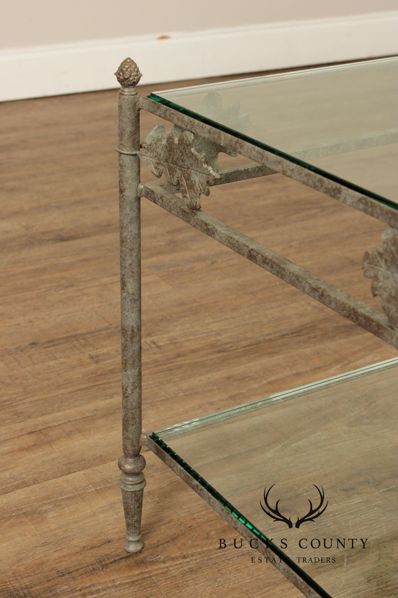 Vintage Iron Two-Tier Glass Stand