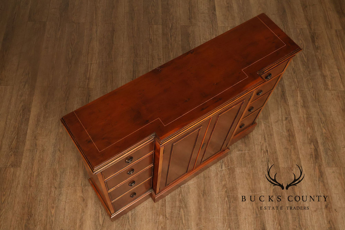Narrow English Georgian Style Eight-Drawer Buffet Sideboard Credenza