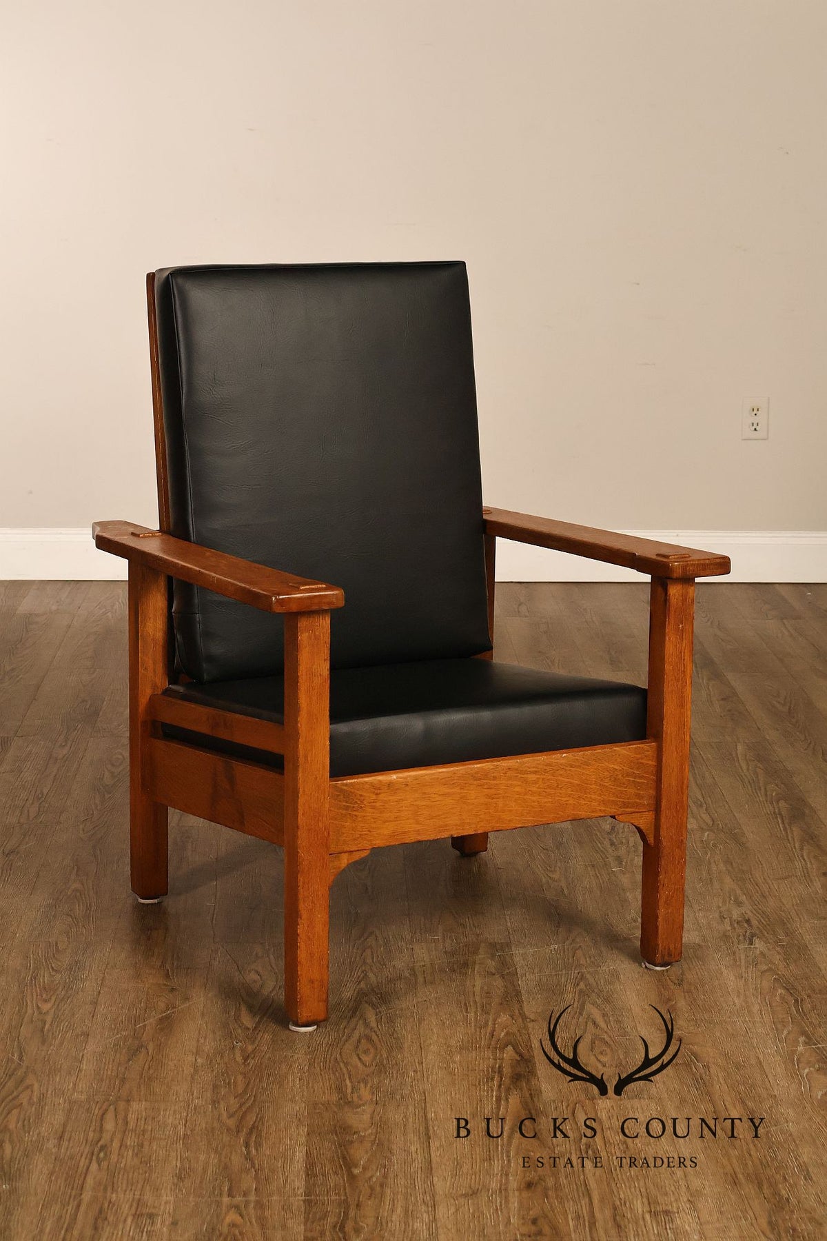 Antique Stickley Brothers Mission Oak Adjustable Morris Chair
