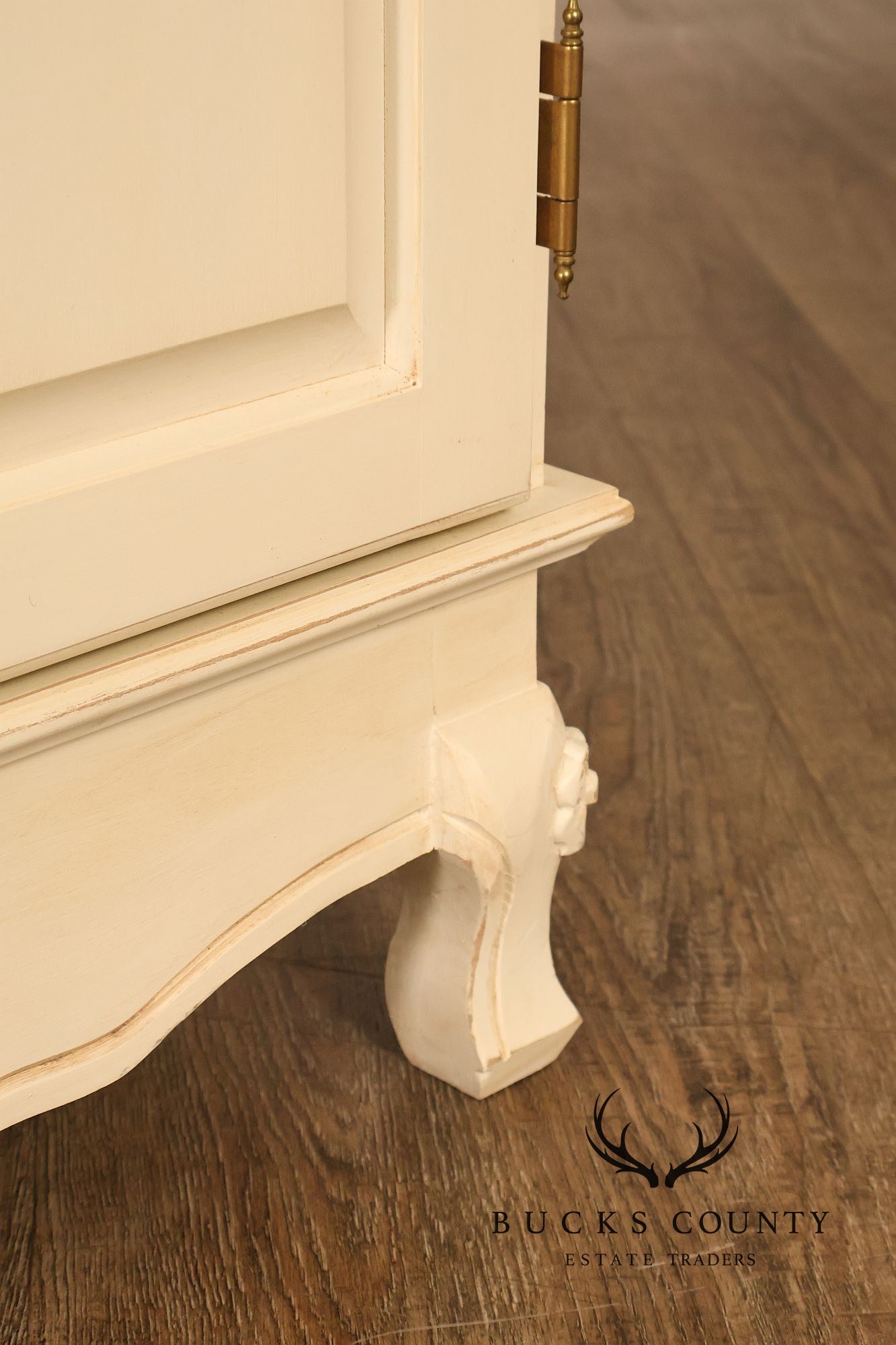 French Country Style Cream Painted Armoire