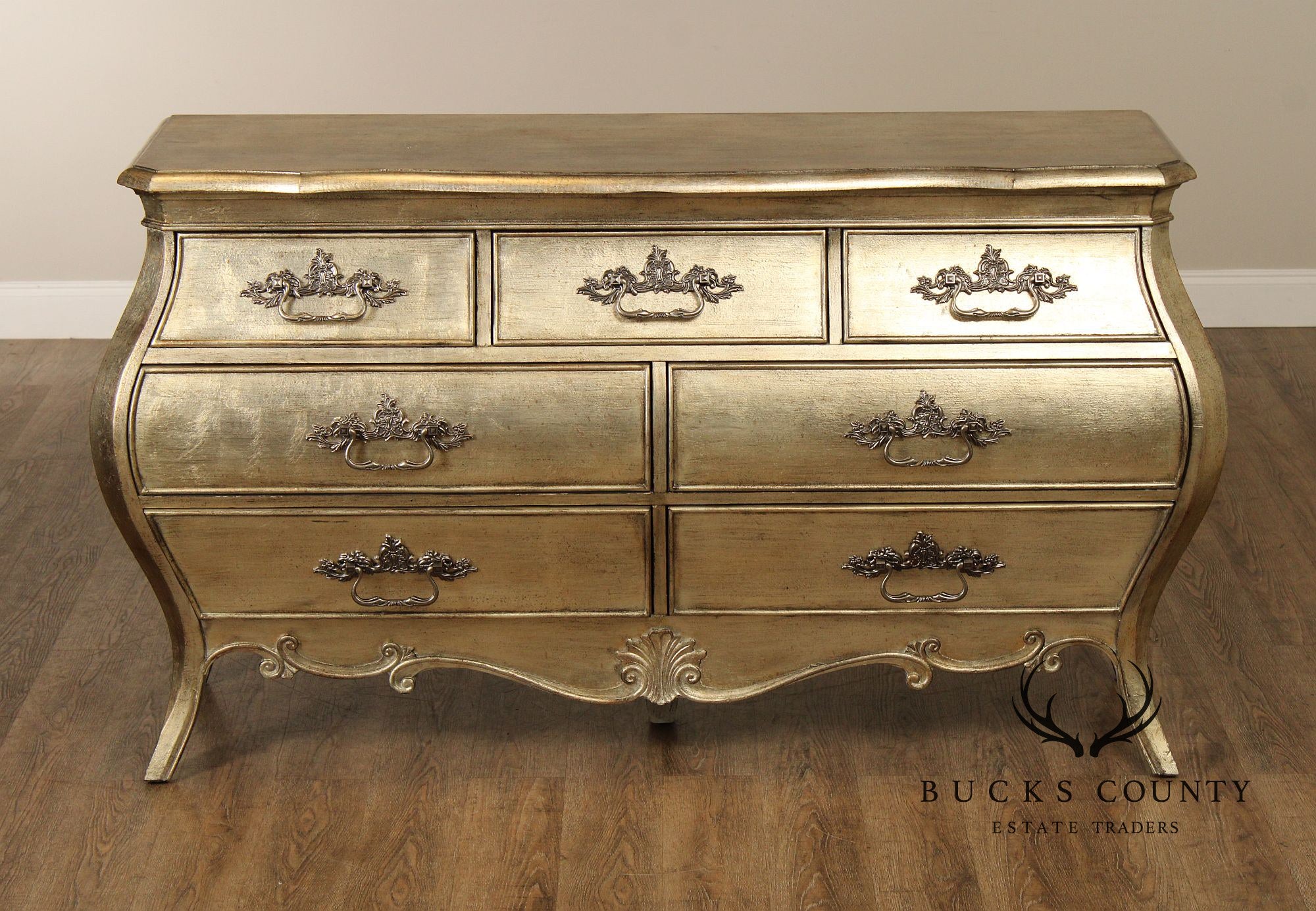 Hooker Furniture 'Sanctuary' Silver Gilt Bombe Chest