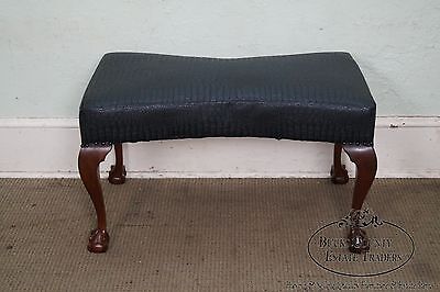 Mahogany Chippendale Style Claw Foot Bowtie Bench