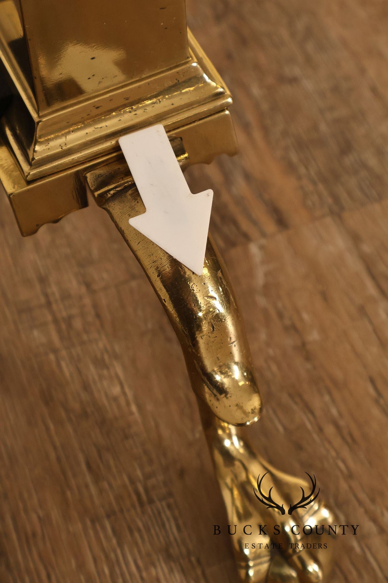 Federal Style Pair Of Brass Andirons