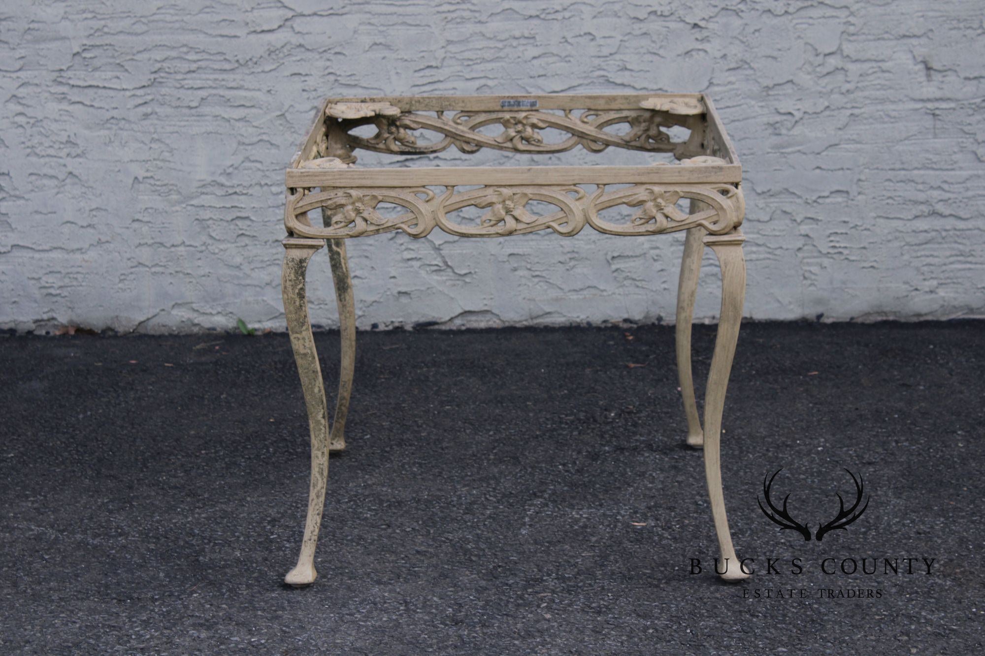 BROWN JORDAN CAST ALUMINUM 'DAY LILY' OUTDOOR PATIO SIDE TABLE