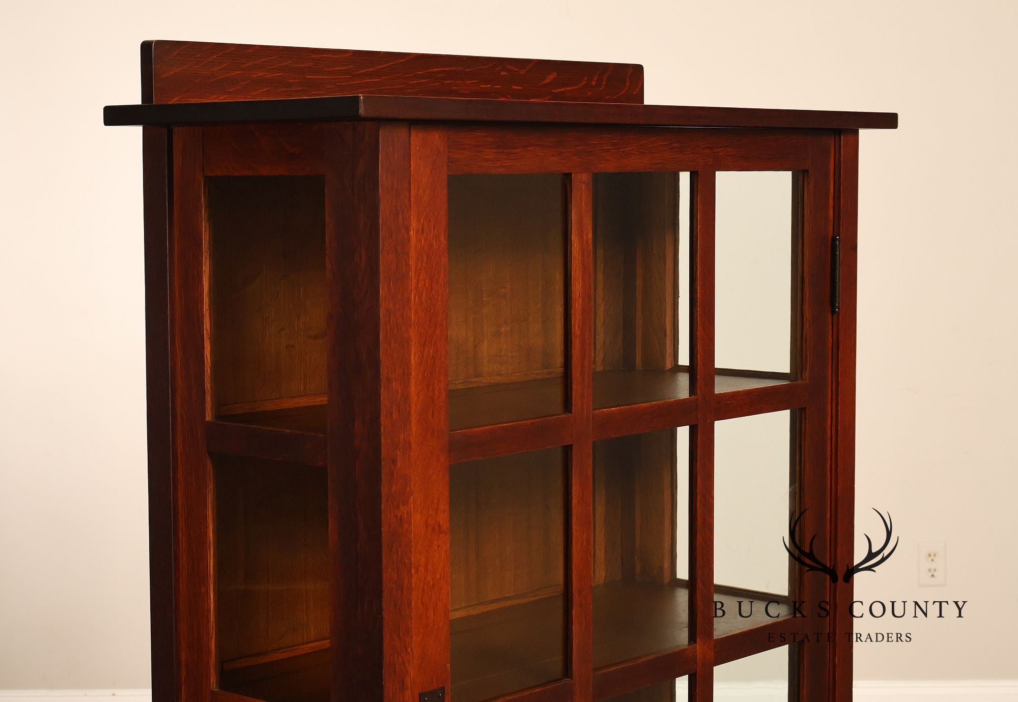 Gustav Stickley Model 820 Antique Oak China Cabinet