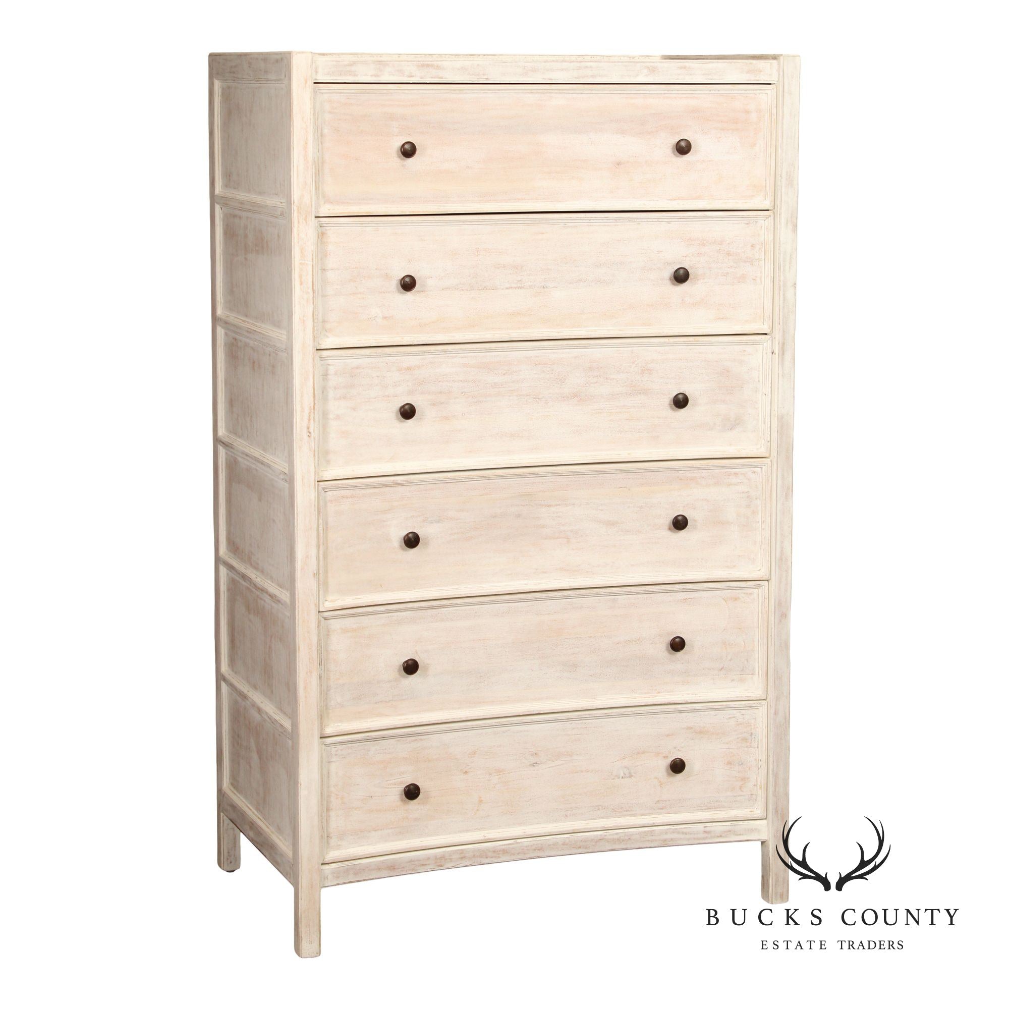 White Washed Six-Drawer Chest