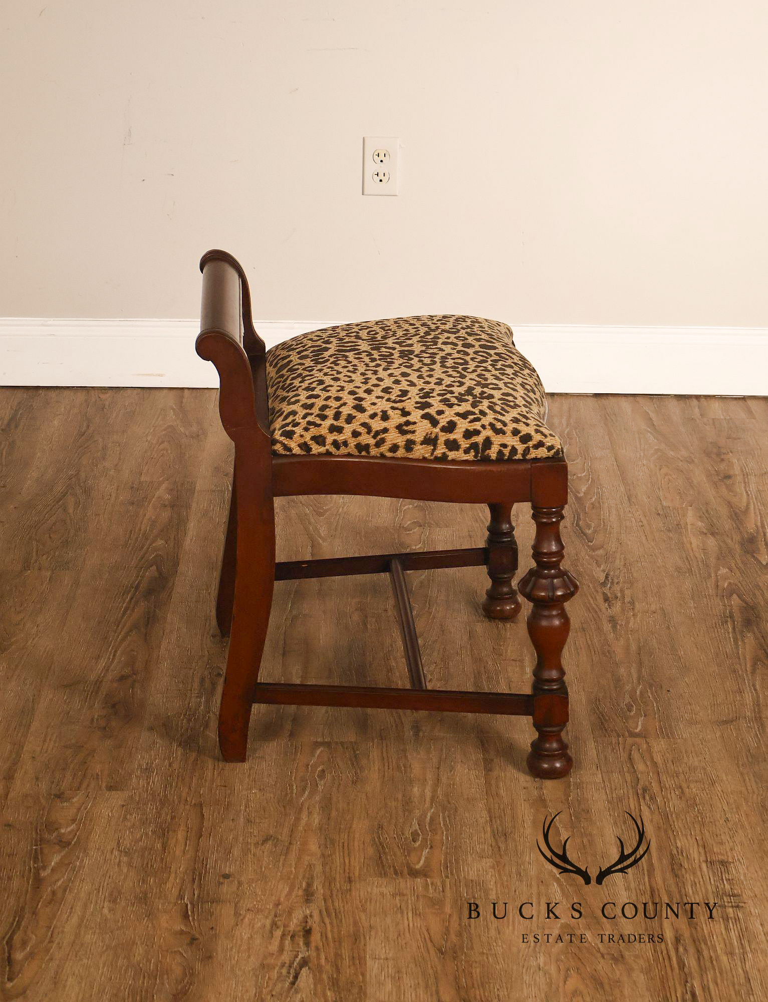 1930's Vintage Walnut Vanity Bench