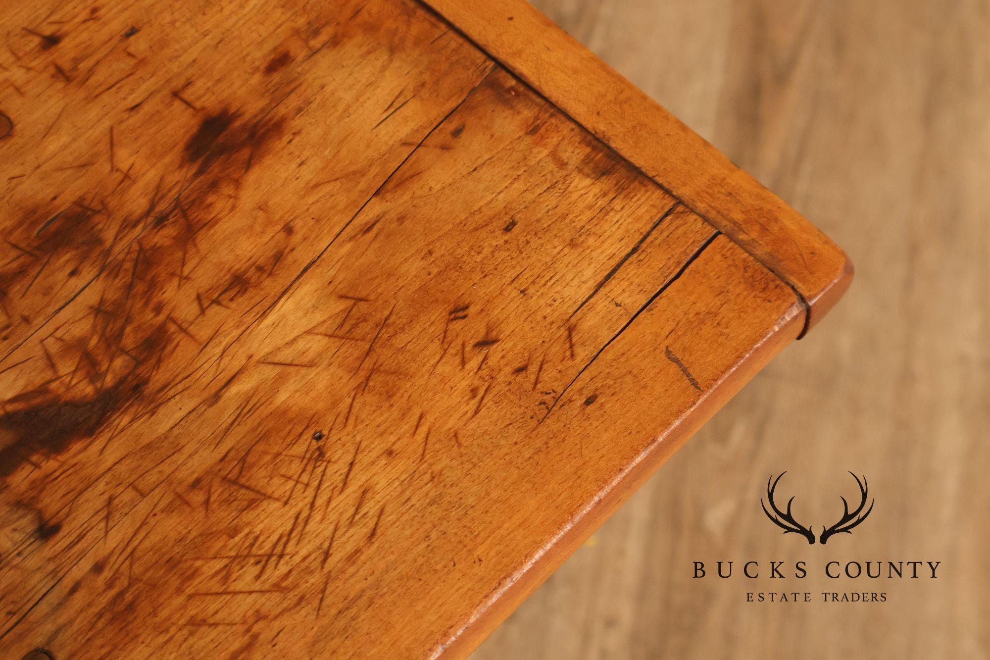 Antique Early American Plank Top Tavern Table