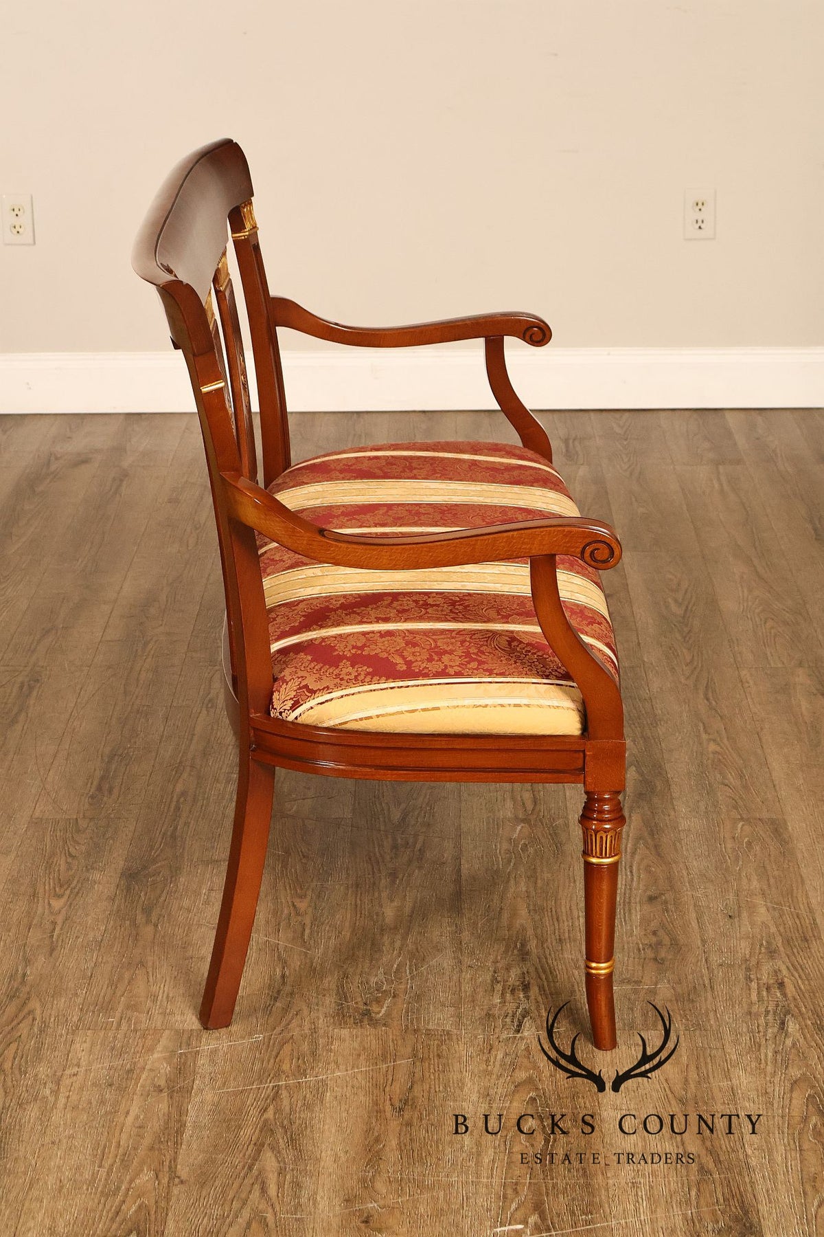 Neoclassical Style Mahogany And Gilt Upholstered Settee