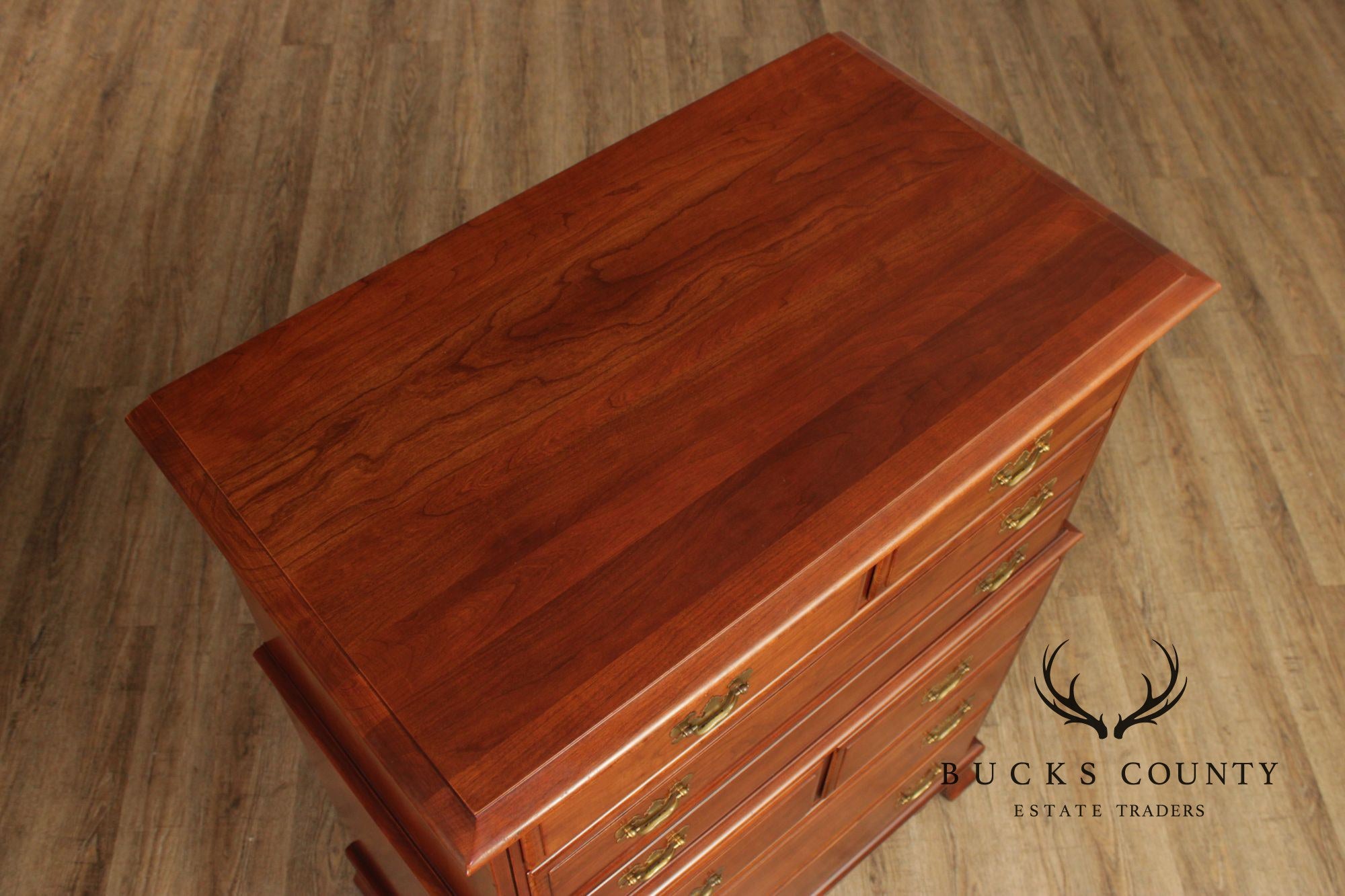 Kling Chippendale Style Cherry Chest on Chest