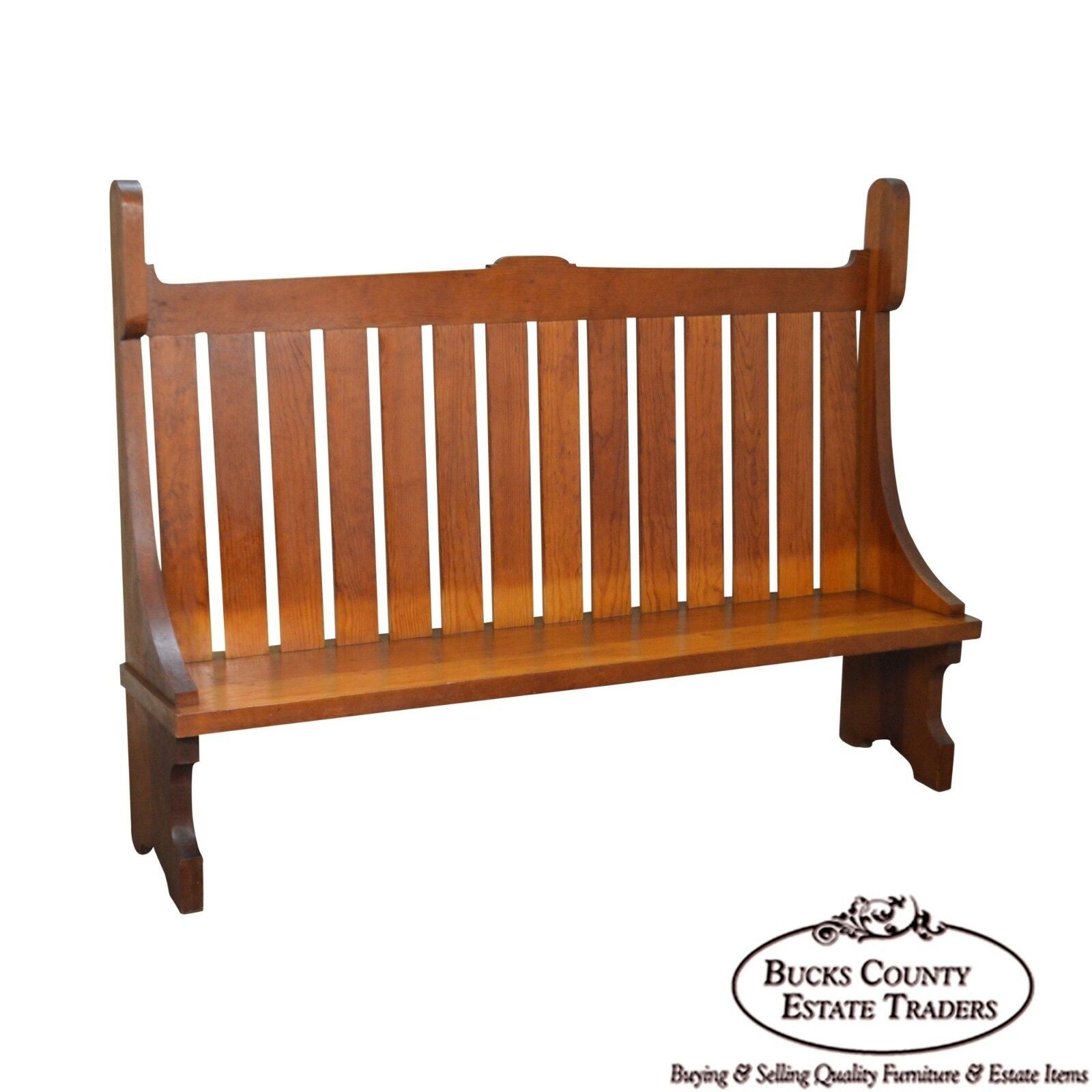 Antique Arts & Crafts Prairie School Solid Cedar Wood High Back Settee