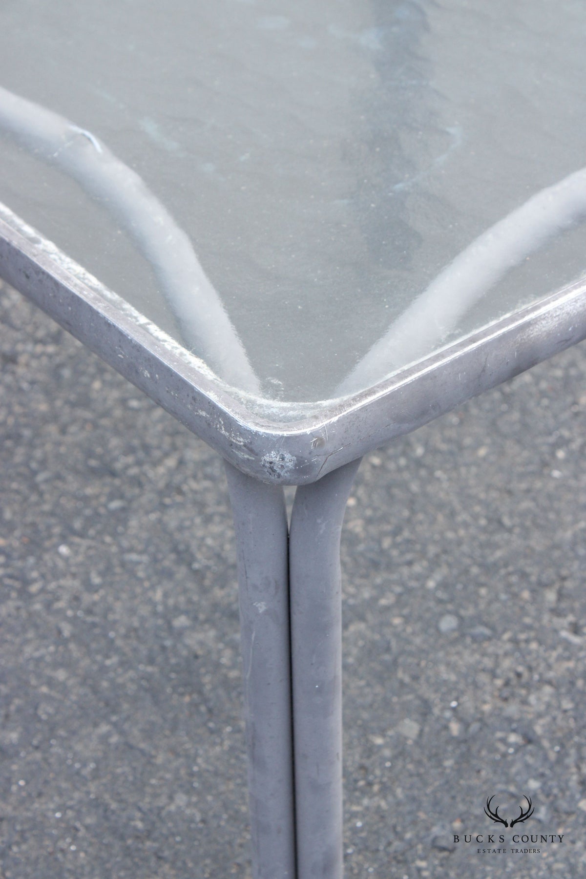 Brown Jordan Glass Top Aluminum Outdoor Side Table