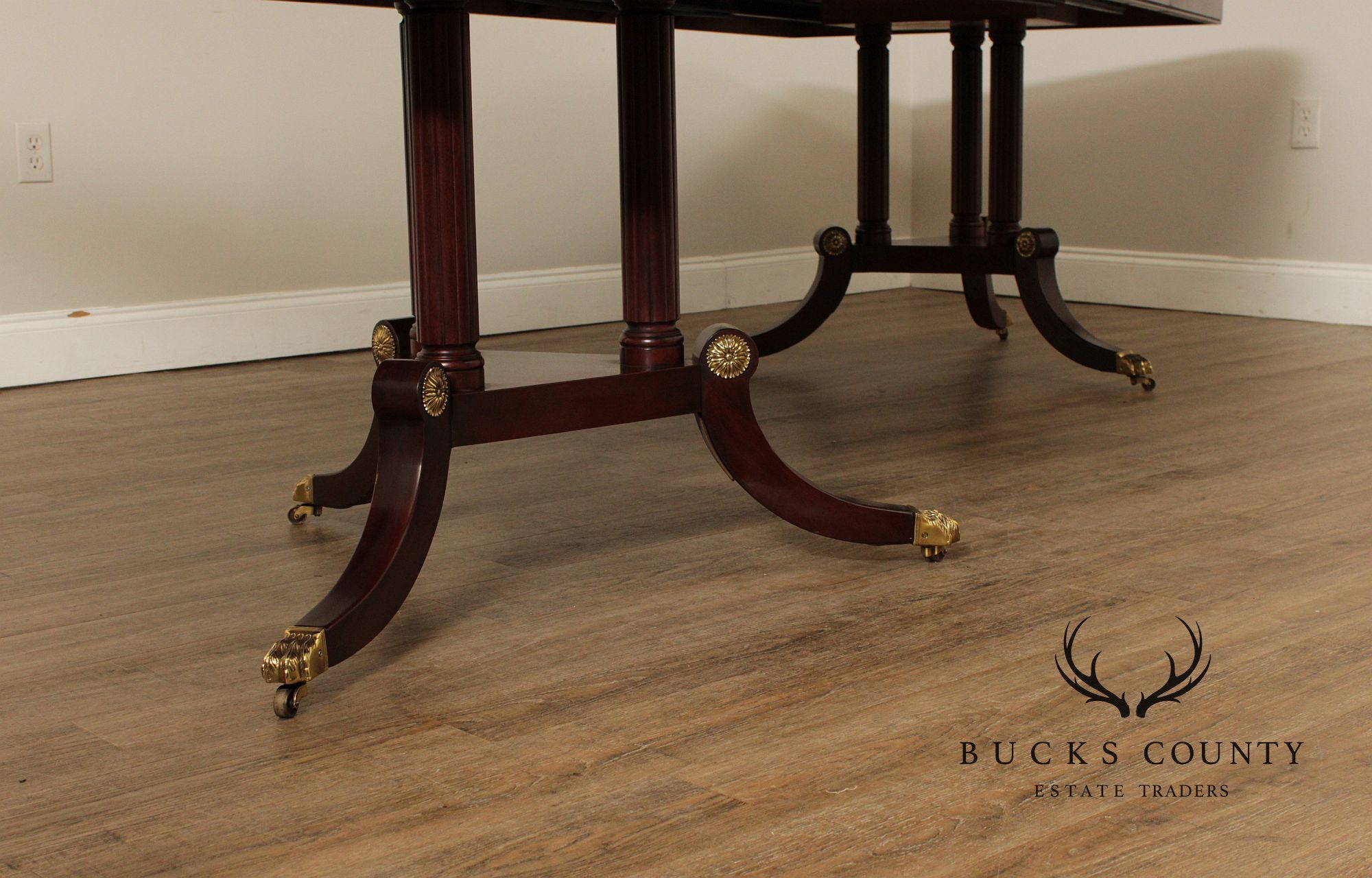 Henkel Harris Mahogany Double Pedestal Dining Table