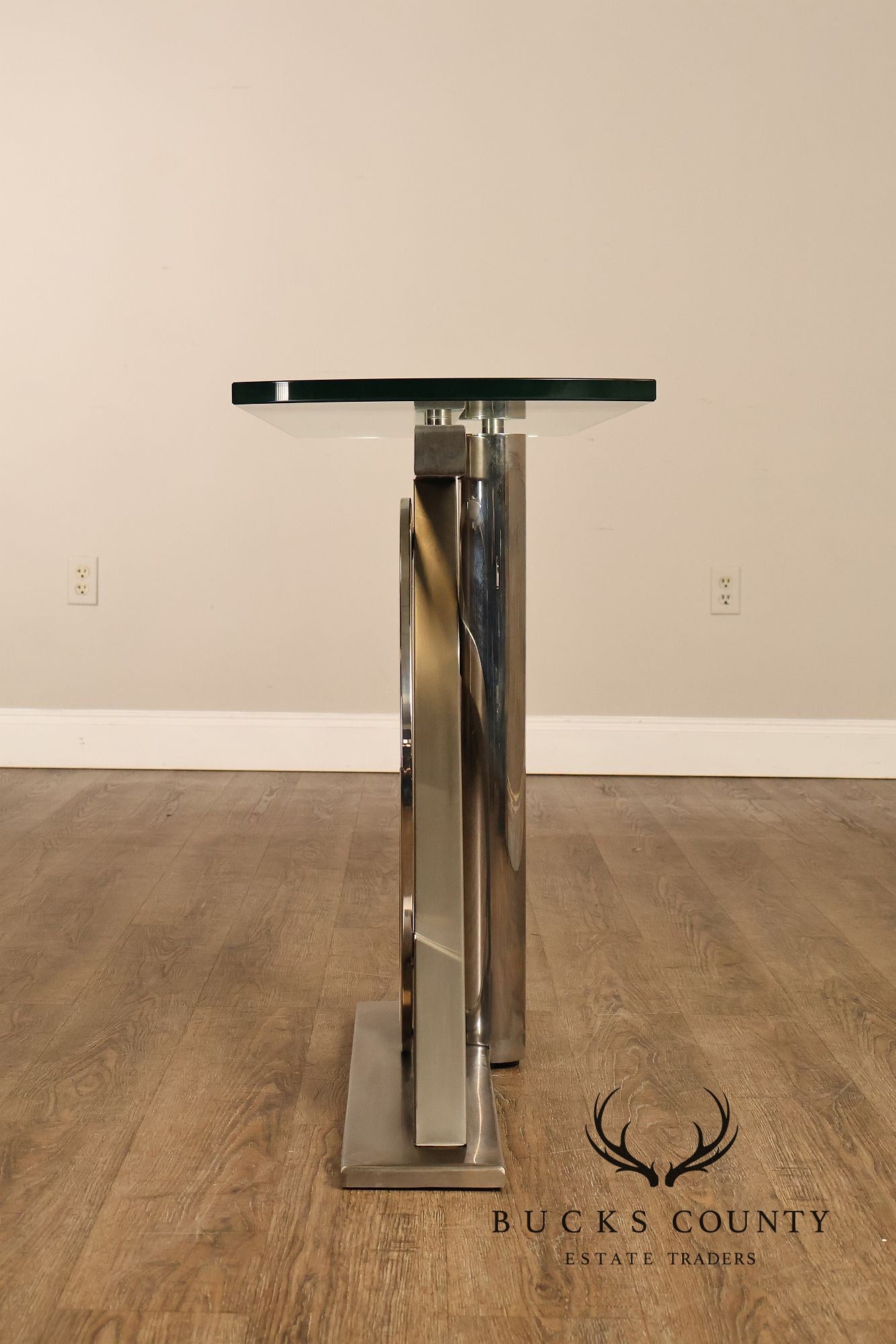 DIA Post Modern Glass Top Sculptural Console Table