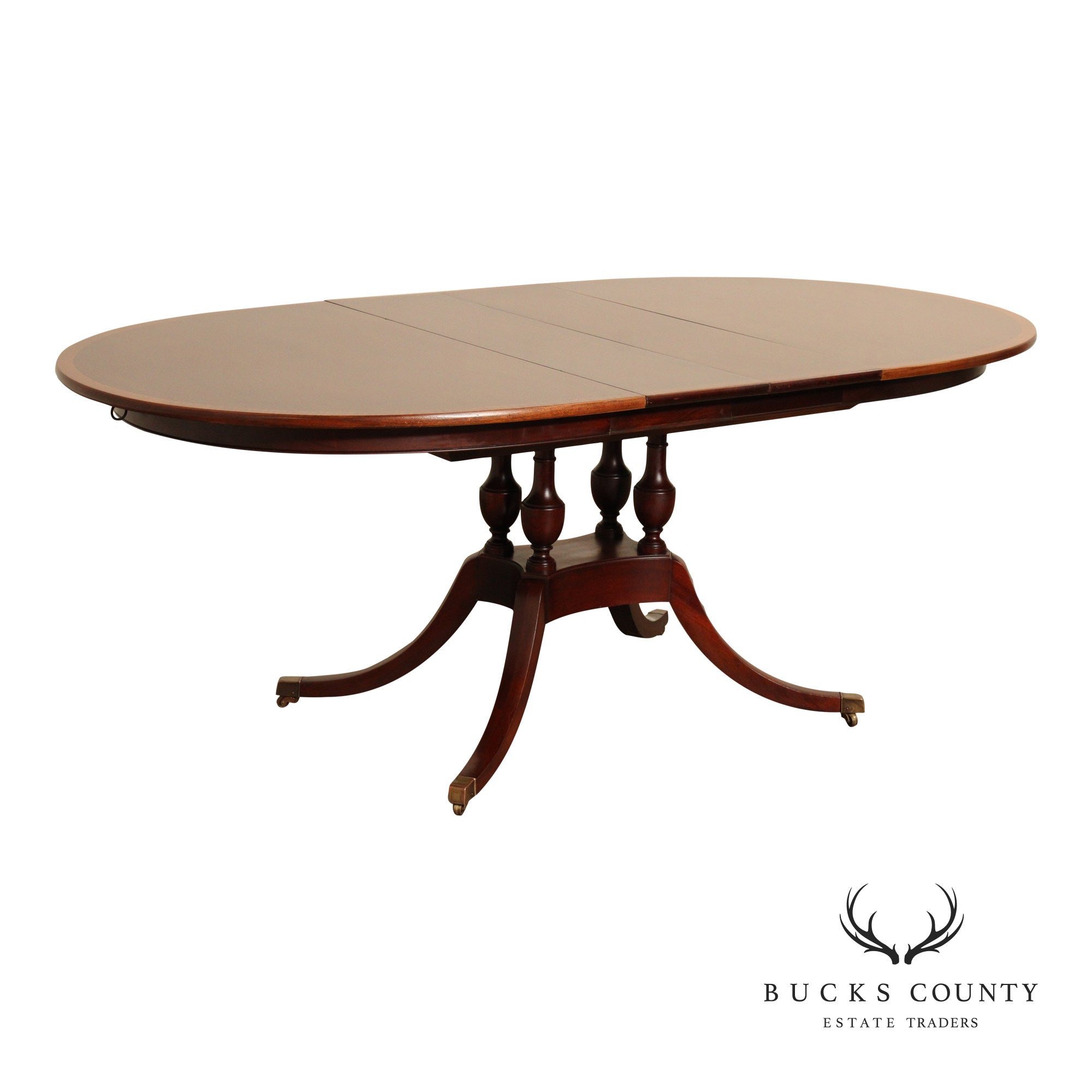 Fancher Georgian Style Oval Mahogany Pedestal Dining Table