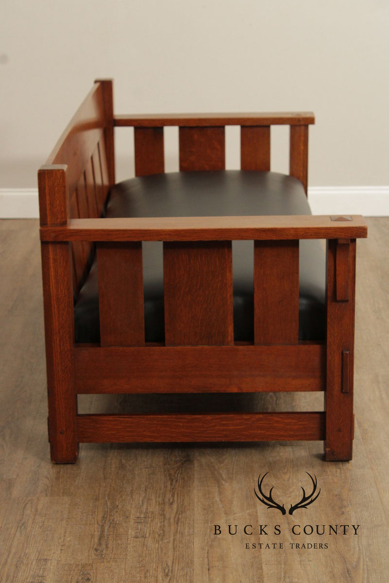 Lifetime Furniture Co. Antique Mission Oak aThree Seat Settee