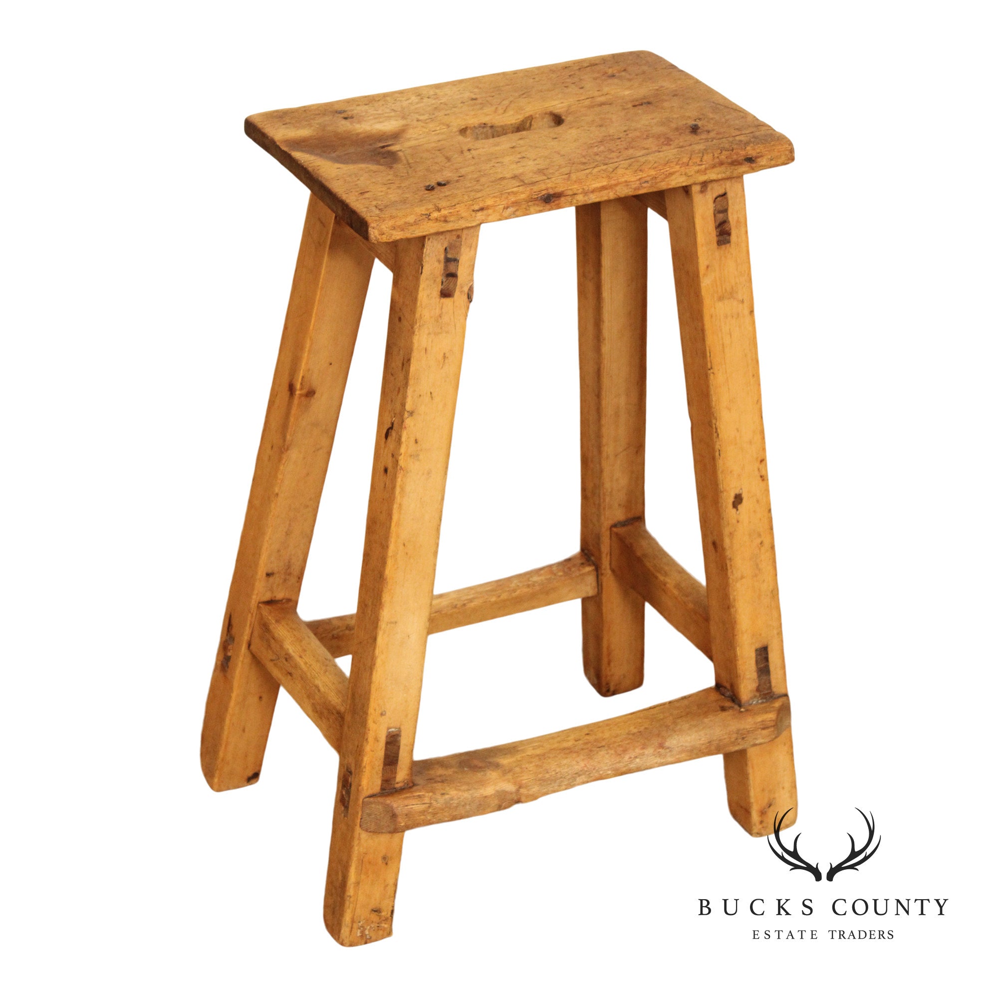 Antique English Pine Stool