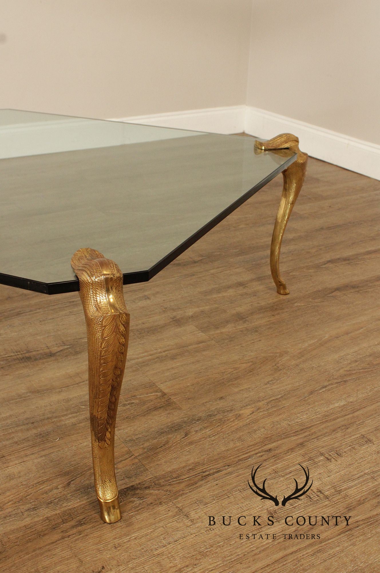 Quality Gilt Bronze and Glass Coffee Table