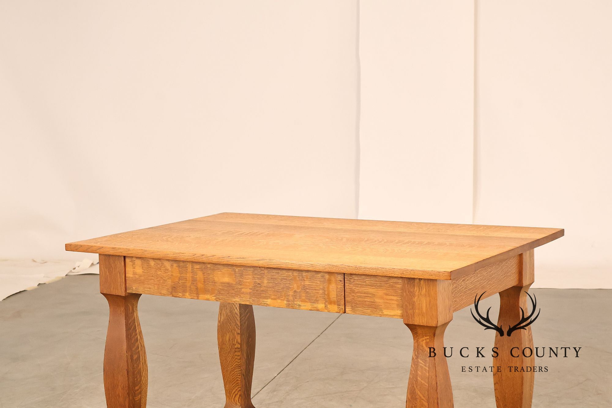 Empire Style Antique Oak Library Table