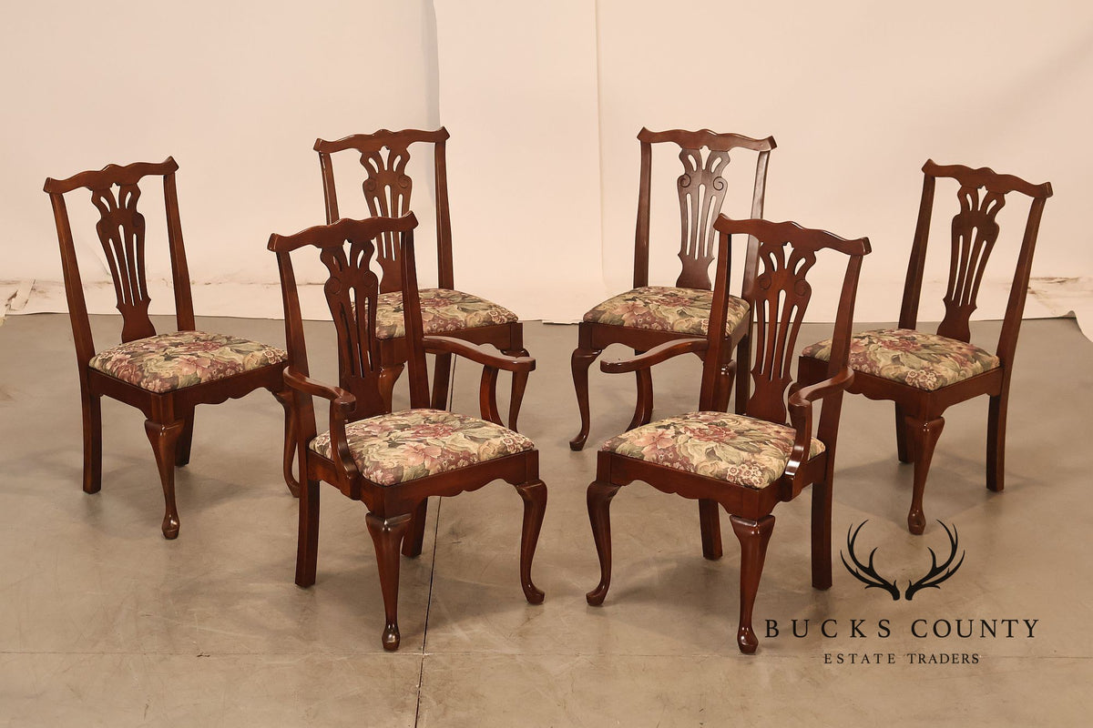 Pennsylvania House Chippendale Style Set of Six Cherry Dining Chairs