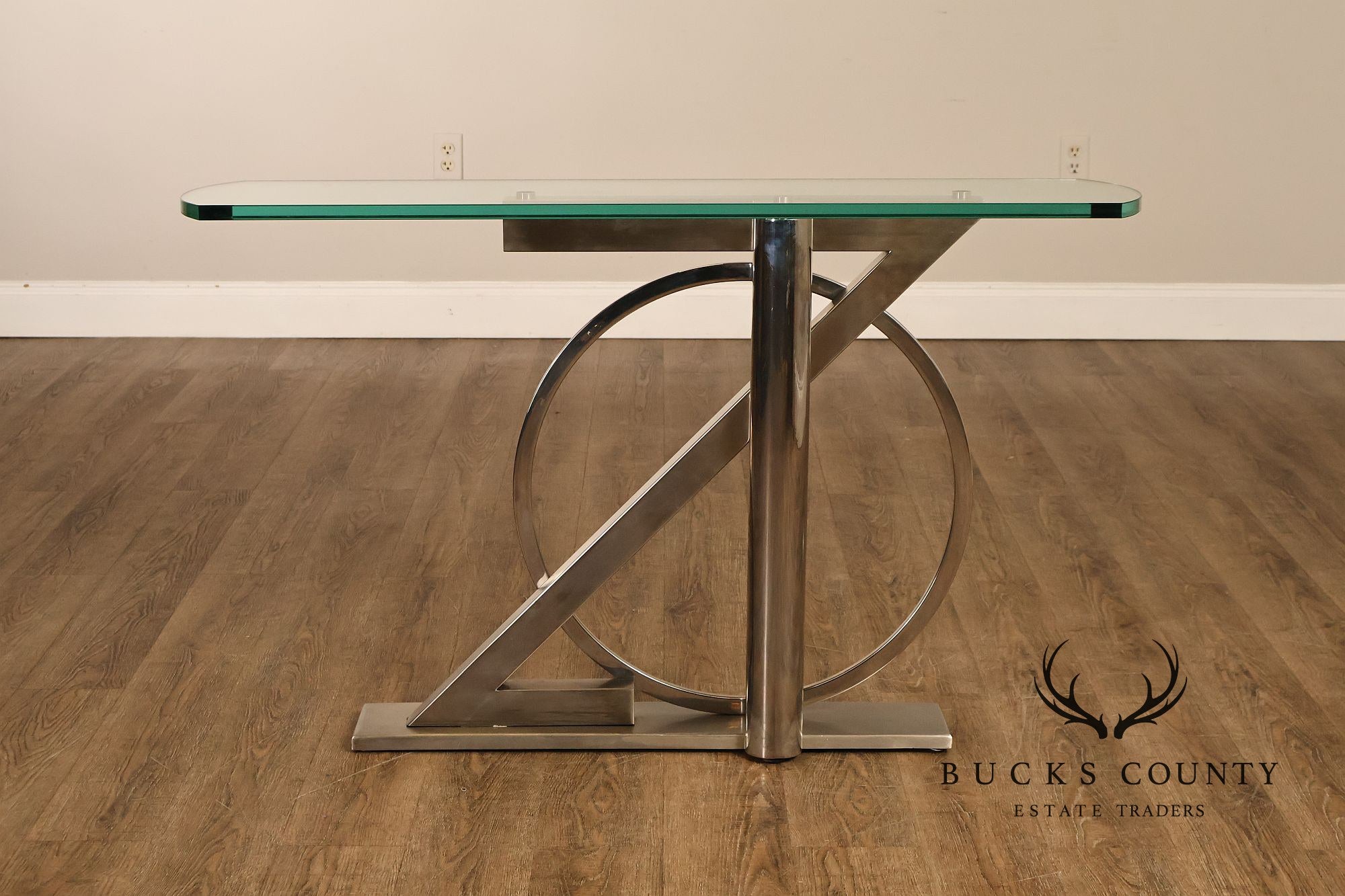 DIA Post Modern Glass Top Sculptural Console Table