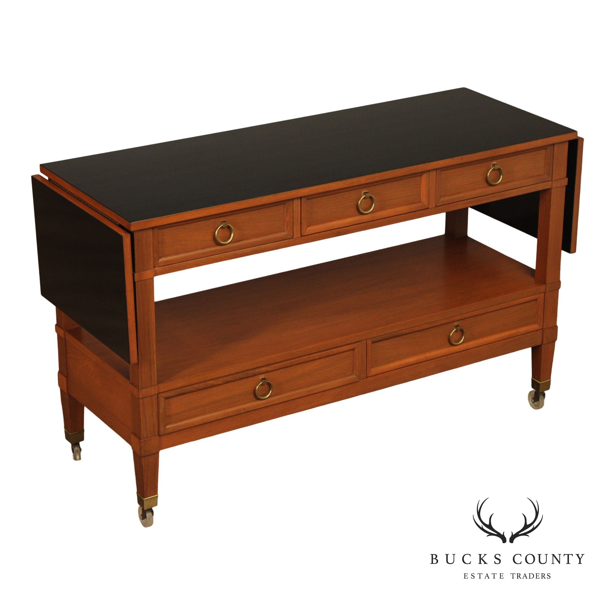 Baker Furniture Milling Road Directoire Style Walnut Rolling Server