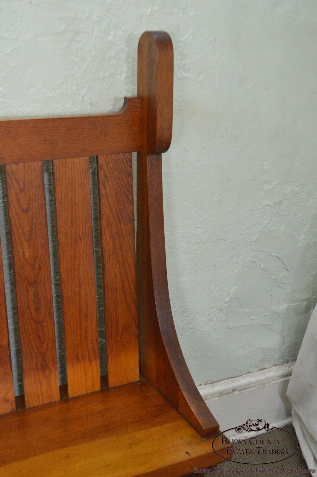 Antique Arts & Crafts Prairie School Solid Cedar Wood High Back Settee