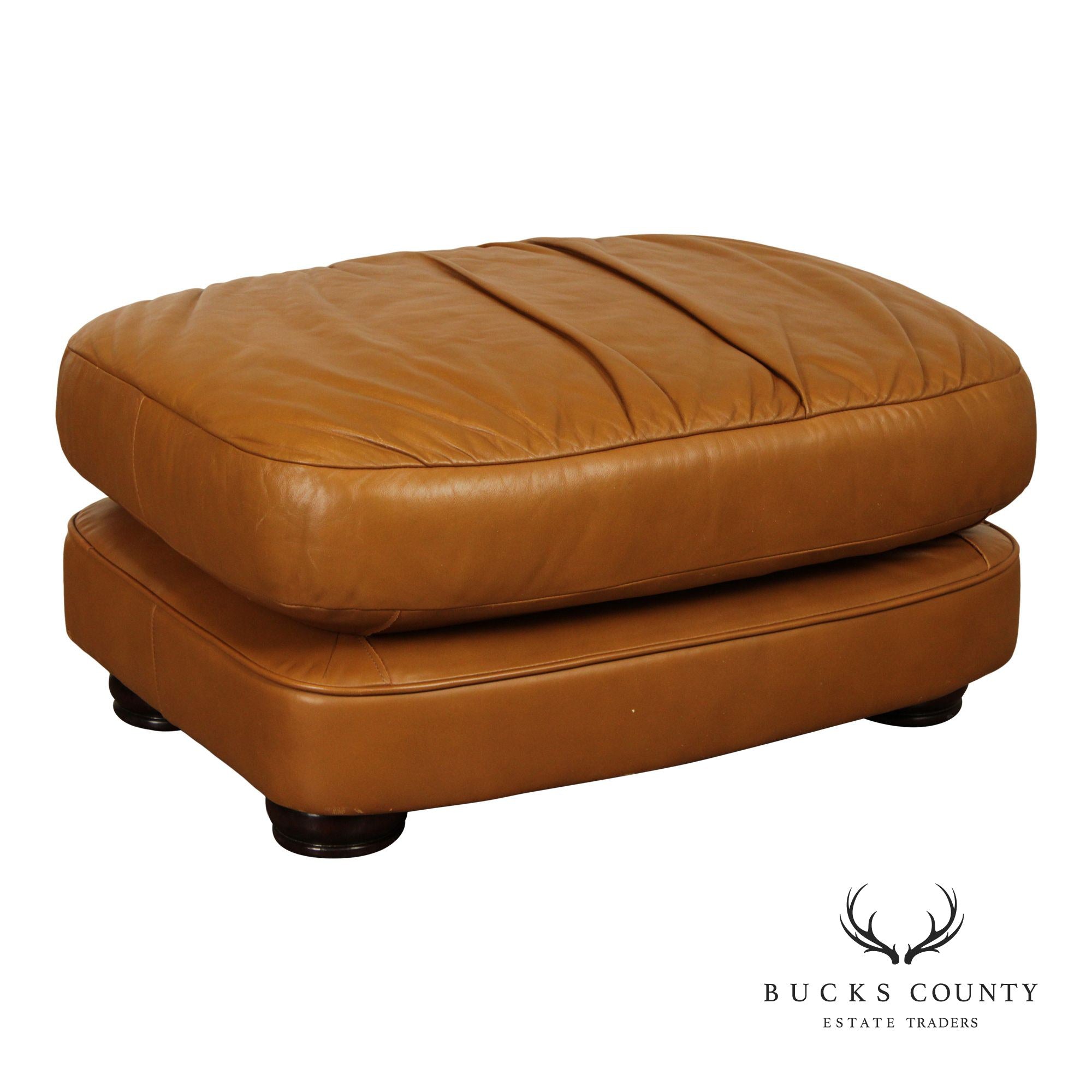 Classic Leather Brown Leather Ottoman