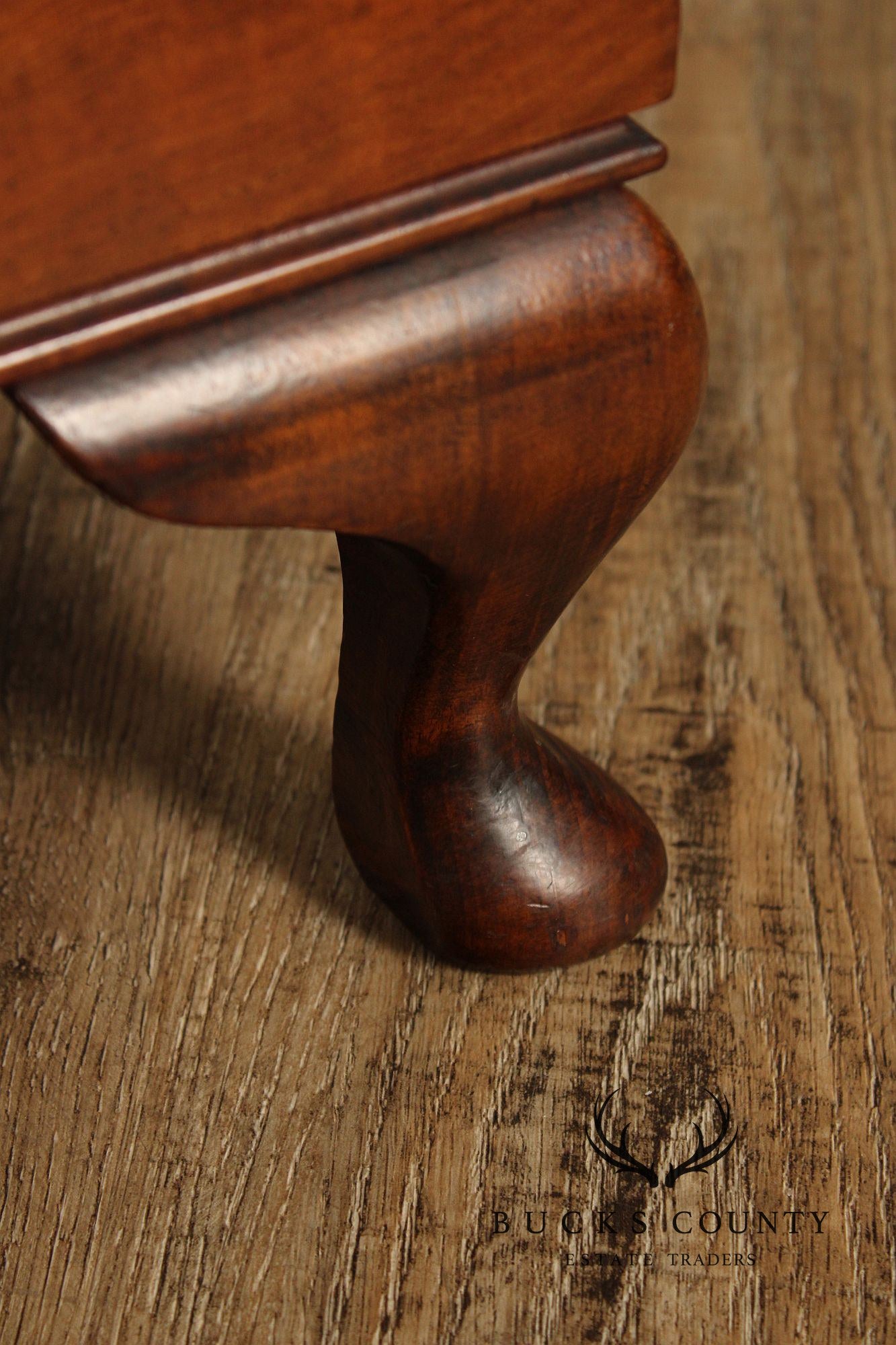 Vintage Mahogany Queen Anne Style Footstool