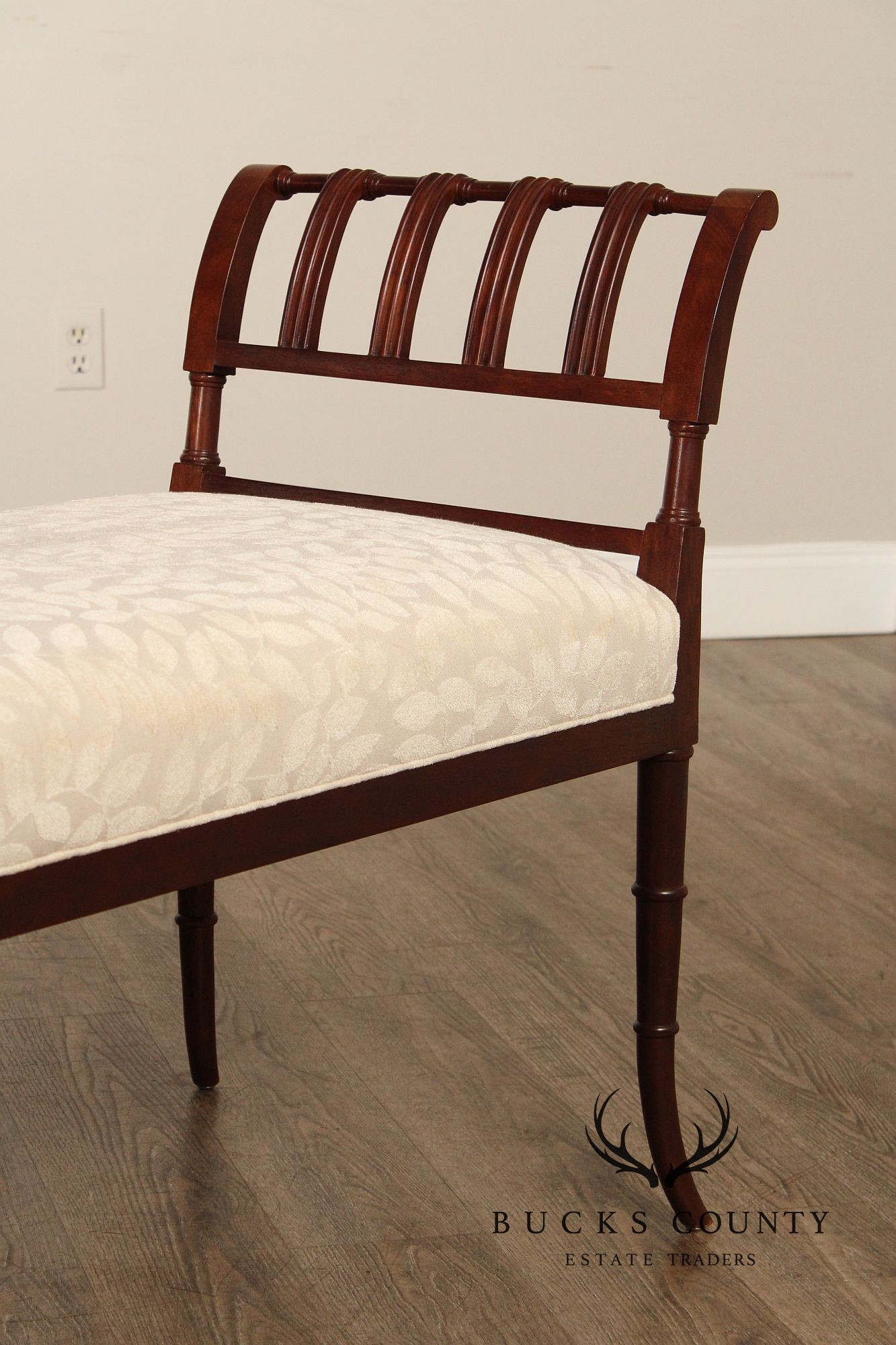 Hickory Chair Faux Bamboo Mahogany Window Bench