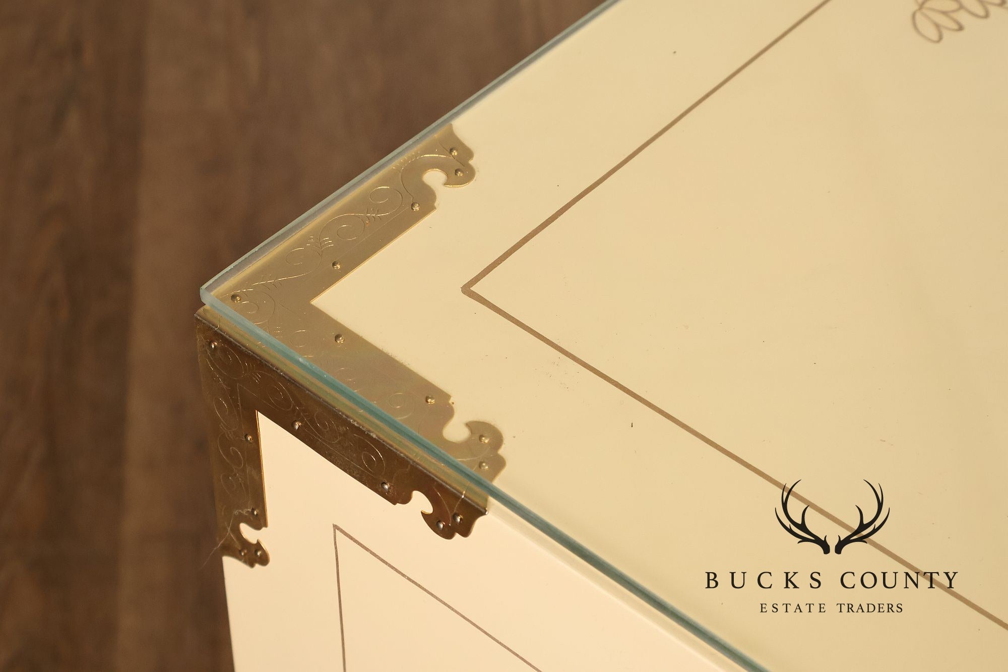 Painted Chinoiserie Style Dresser With Brass Hardware