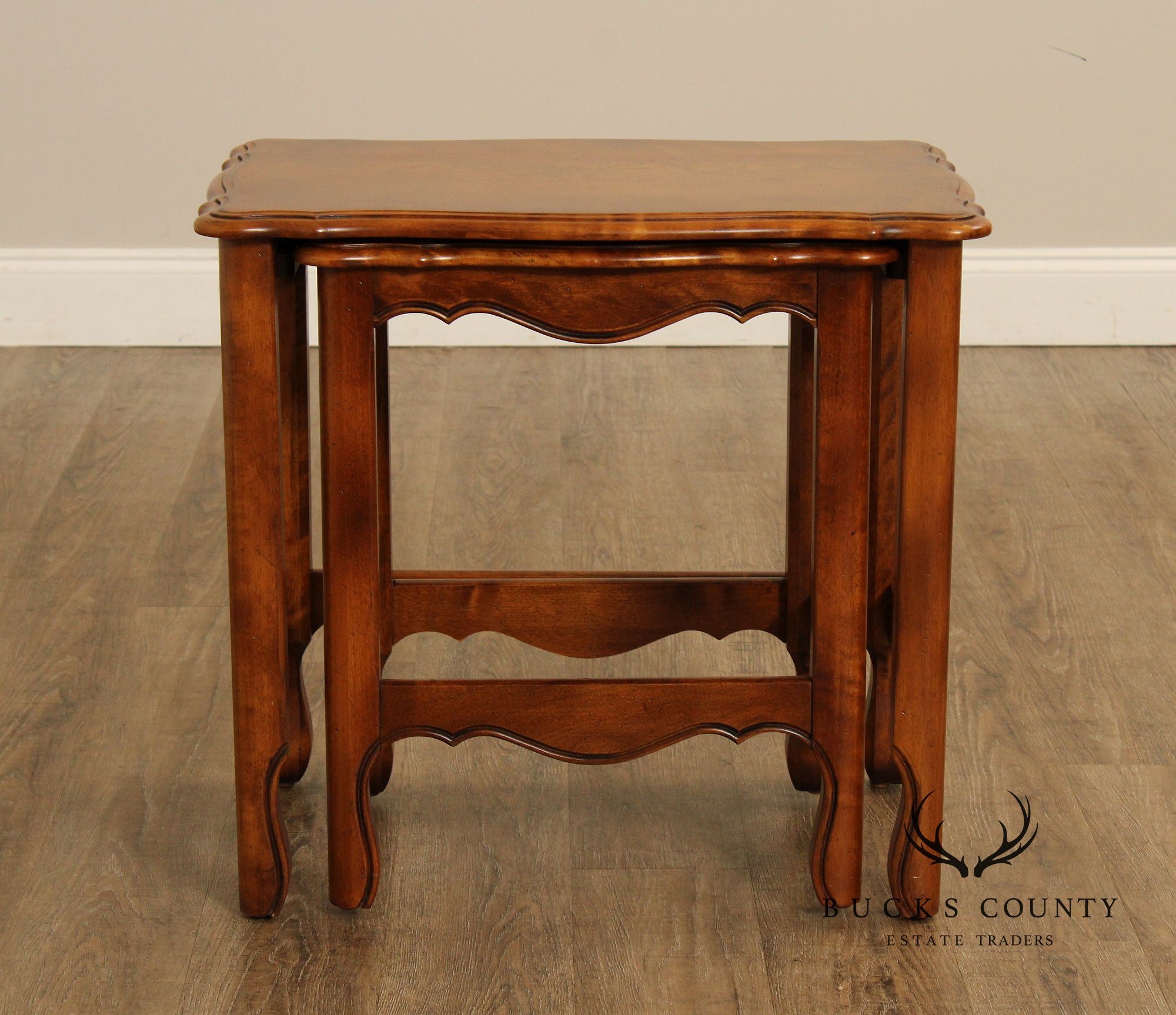 Ethan Allen French Country Style Maple Nesting Tables