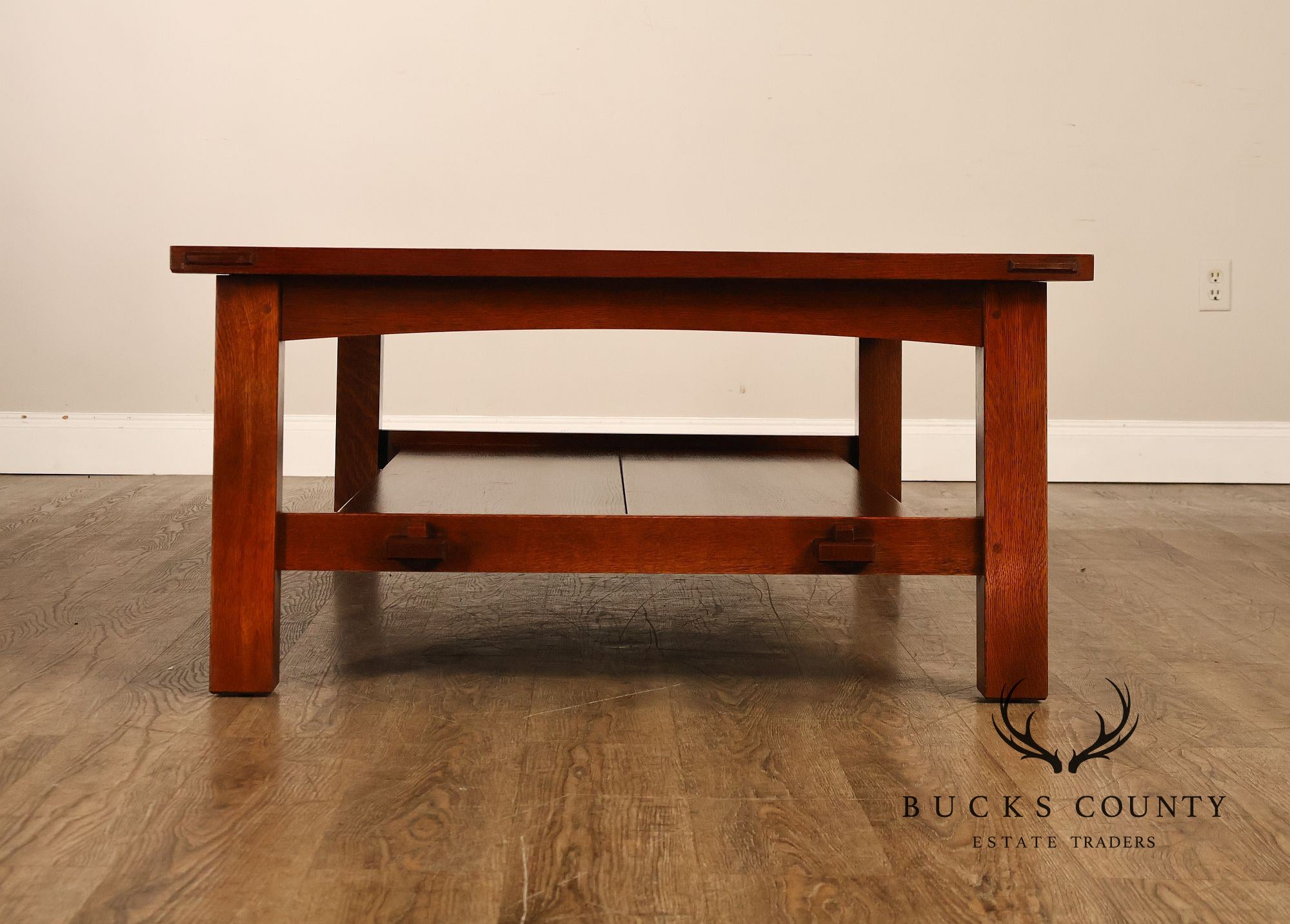 Stickley Mission Collection Oversized Oak Tile Top Coffee Table